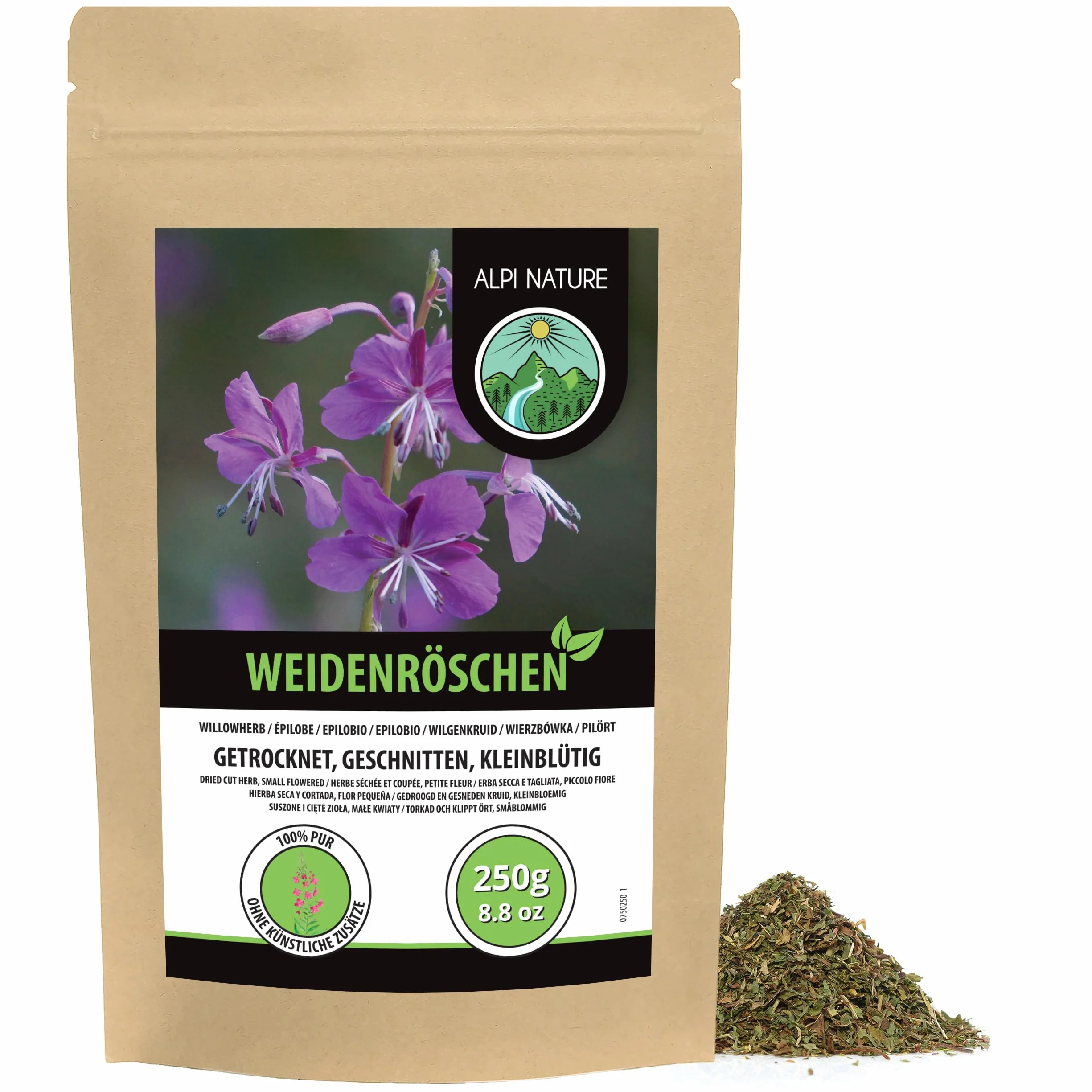 Alpi Nature Herbata z Wierzbownicy 250g, Suszone Cięte Ziele z Kwiatami