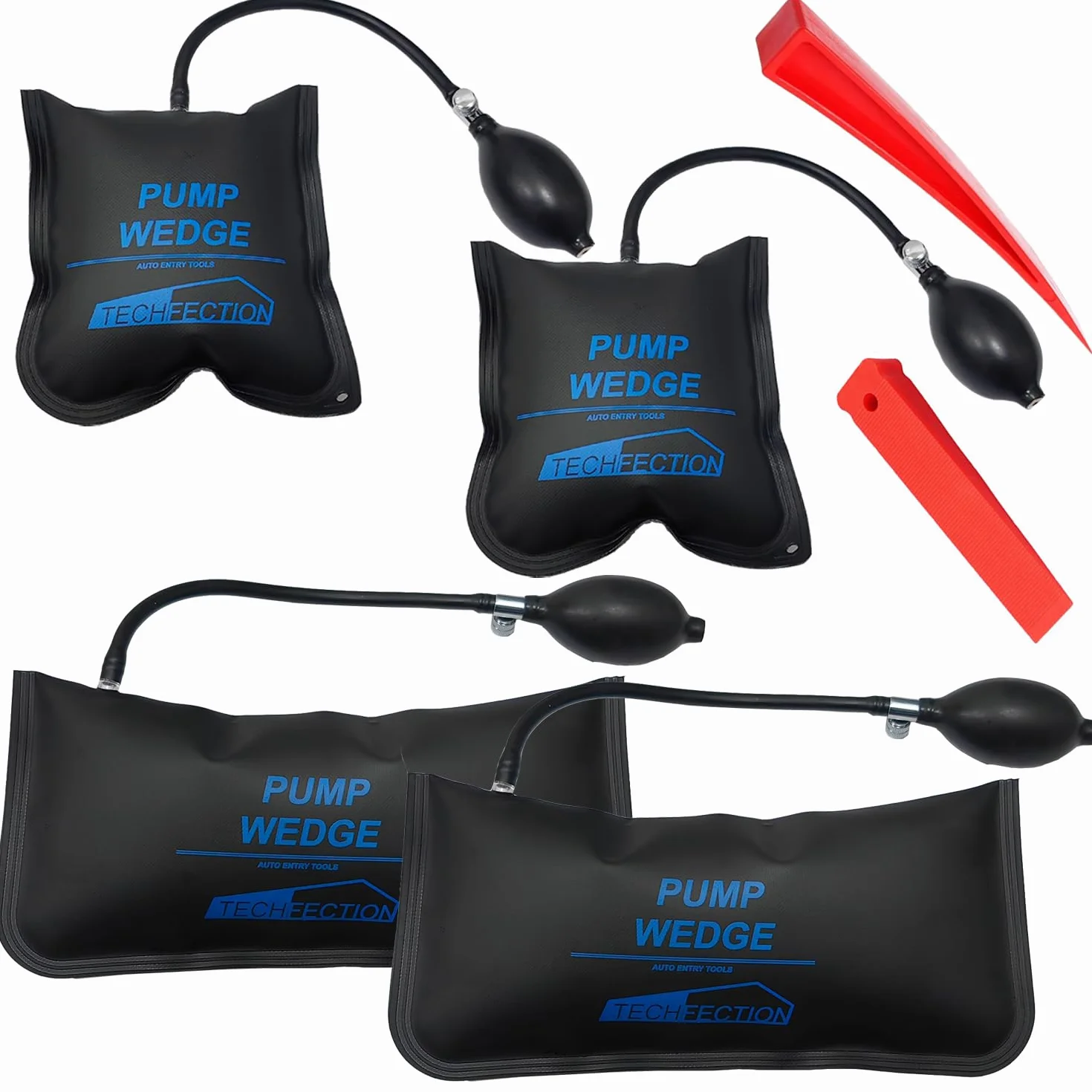 4 sztuki poduszek montażowych Air Pump Wedge poduszka powietrzna montaż poduszka rozprężna poduszka montażowa napinacz pneumatyczny (Kwadratowe+Prostokątne)