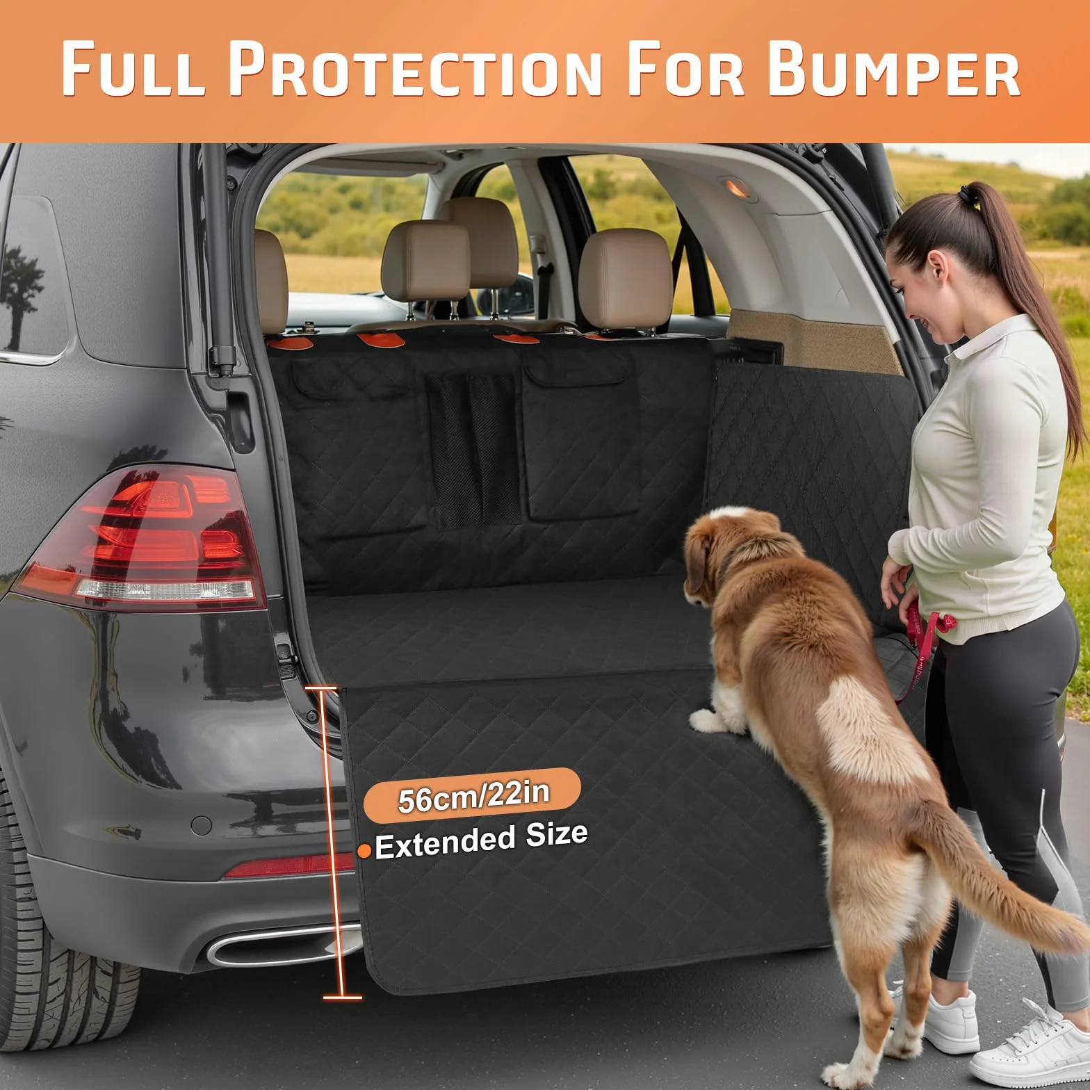 Gimars SUV Cargo Liner Dla Psów, 190 X 105 Cm Wodoodporna I Antypoślizgowa Mata Do Bagażnika Z Klapką Zderzaka I Bocznymi Klapami Ochronnymi, Uniwersalna Do Samochodów SUV, Ciężarówek I Vanów