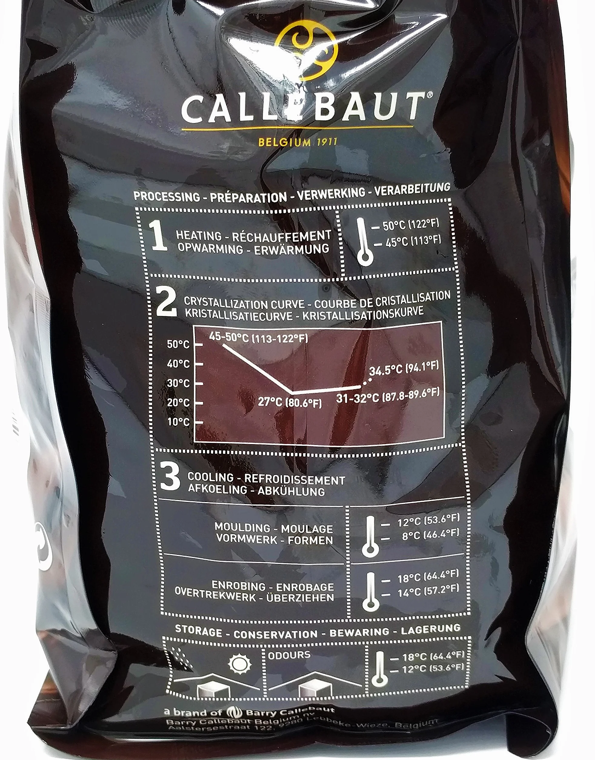 Callebaut Power 80 (moc 80%) – najdelikatniejsza belgijska koperta z ciemnej czekolady – delikatna gorzka czekolada – Finest Belgian Dark Chocolate (Callets) 2,5 kg