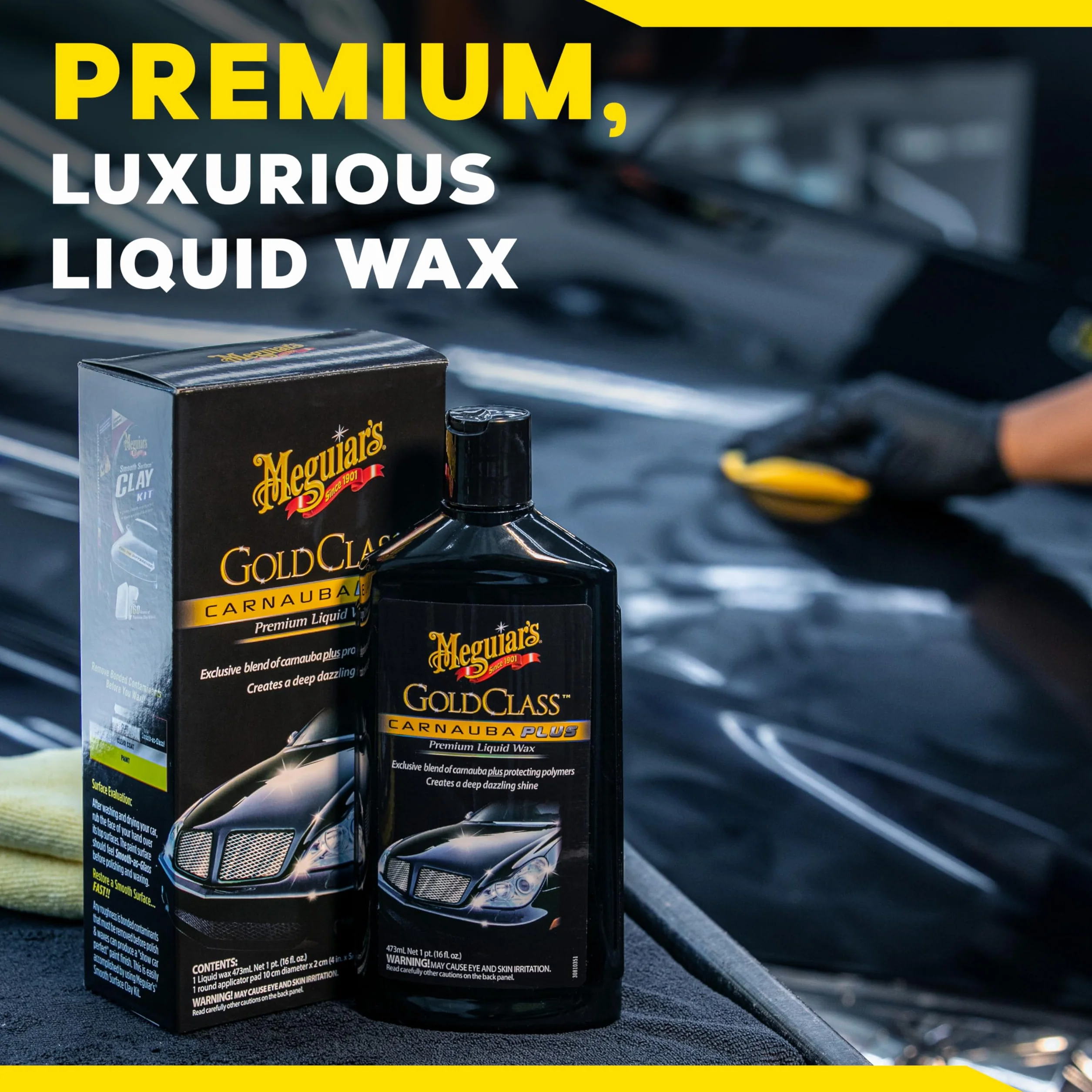 Meguiar's Złota klasa przezroczysty płaszcz płynny wosk Inc darmowy aplikator podkładka