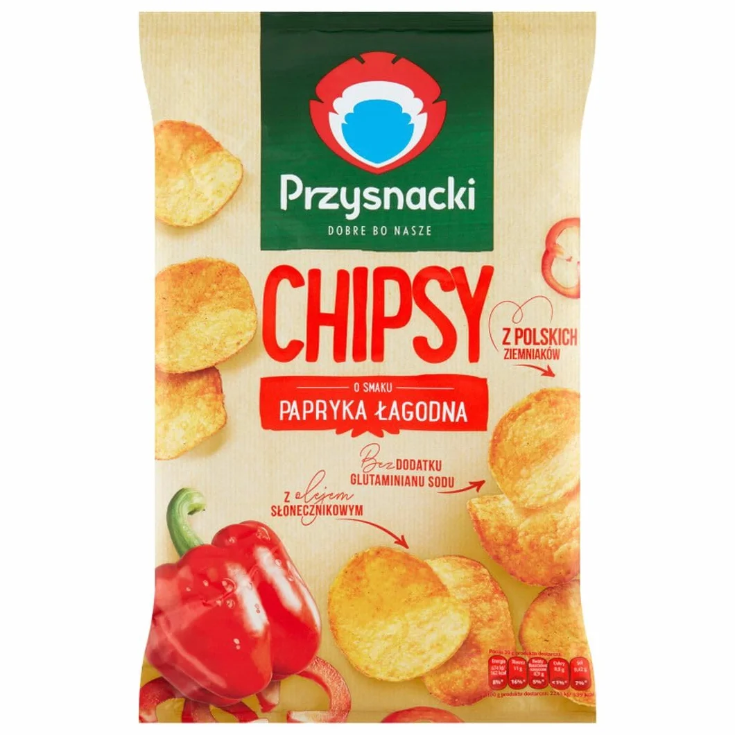 Przysnacki Chipsy o smaku papryka łagodna 135 g