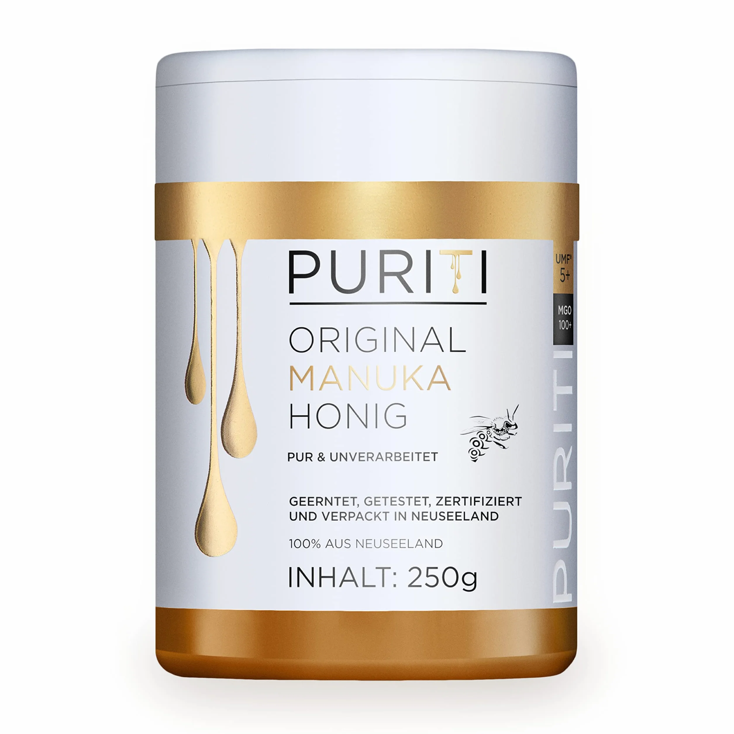 PURITI Miód Manuka MGO 100+ 250 g z Nowej Zelandii certyfikowany metyloglioksal