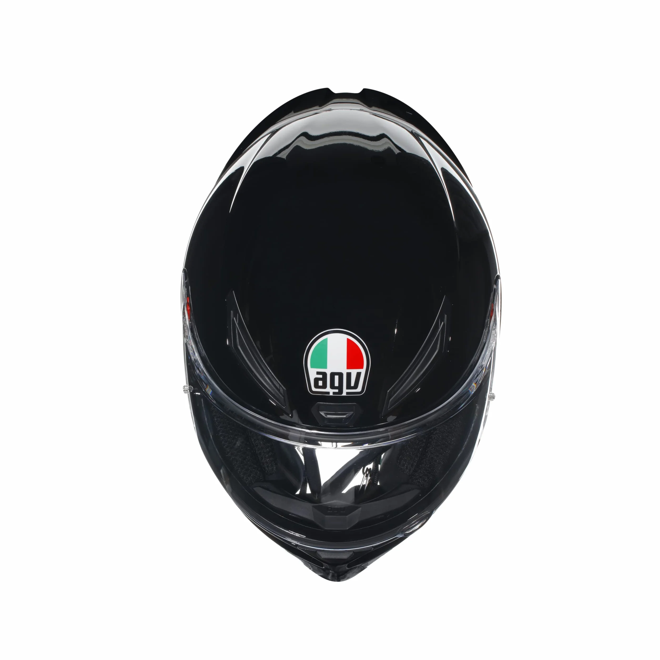 AGV - K1 S E2206, Kask motocyklowy ECE, Styl wyścigowy z aerodynamicznym spoilerem, Wizjer odporny na zarysowania, Pole widzenia 190°, Intercom Ready, Czarny, X-Small