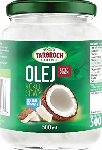 Olej kokosowy nierafinowany extra virgin 500g Targroch