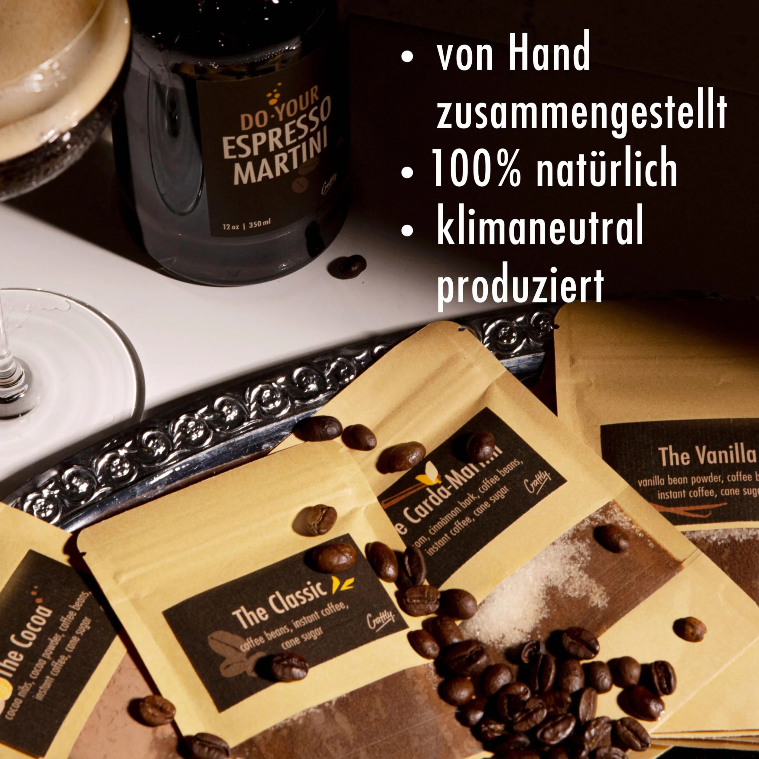 Zestaw do infuzji Espresso Martini | Zestaw do przygotowywania domowych koktajli | zestaw upominkowy dla miłośników espresso Martini | prezent dla mężczyzn i kobiet