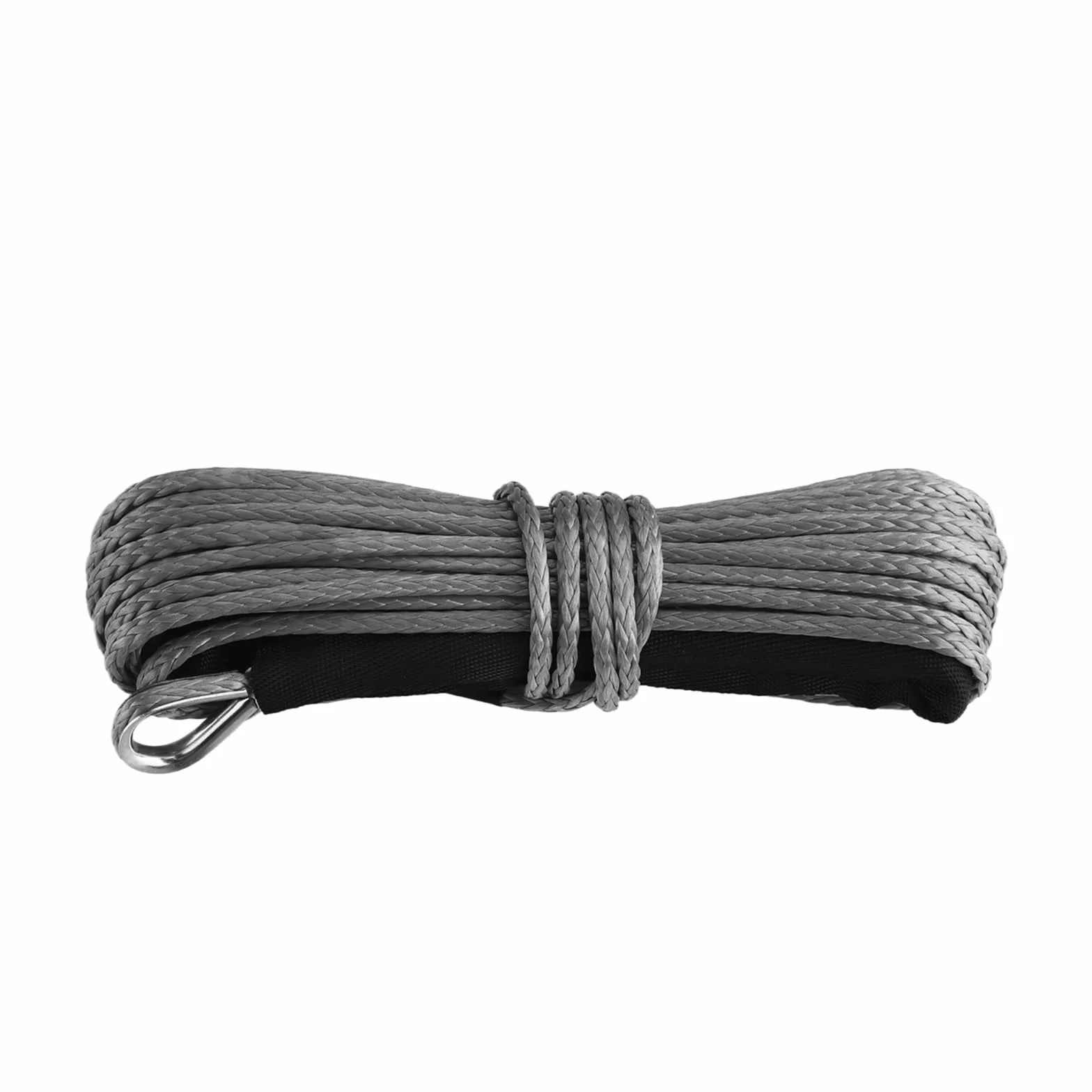 Do samochodów ciężarowych, przyczep, SUV-ów 5 Szt. Liny Do Wciągarki, Syntetyczne Mm X 15 M Z Osłoną Akcesoria Samochodowe SUV ATV UTV(Black)