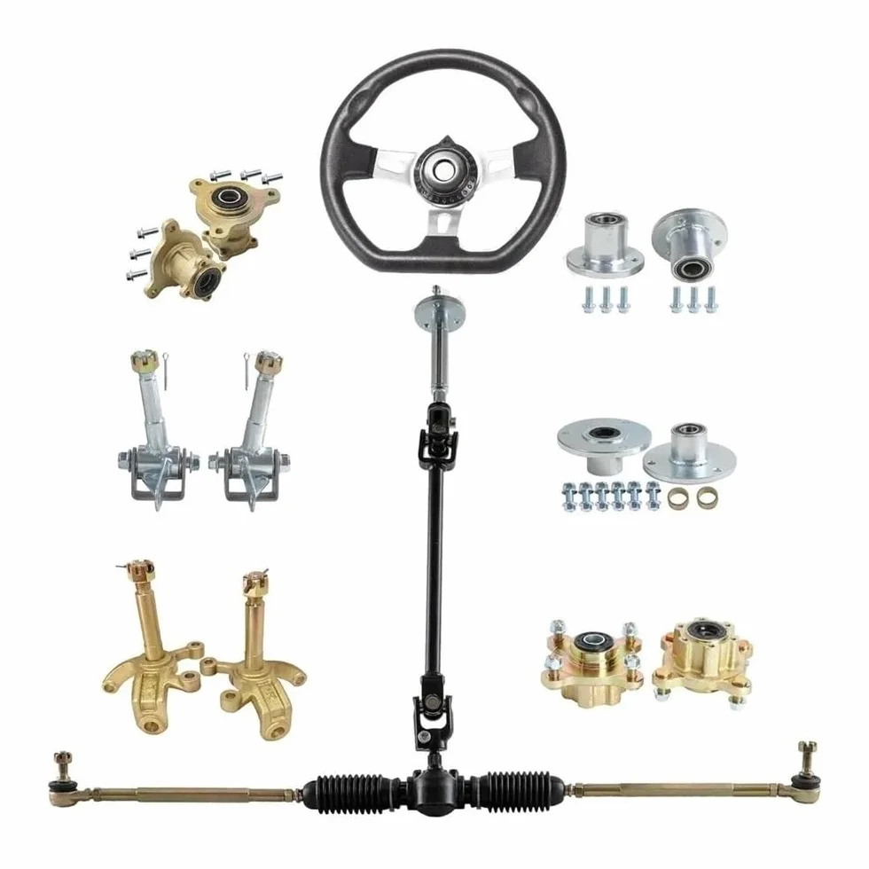 Nie cały zestaw/przekładnia kierownicy drążek kierowniczy zespół regulowanego wału piasty oś zwrotnicy pasuje do wózka gokartowego ATV Buggy(3 Stud Wheel Hub)