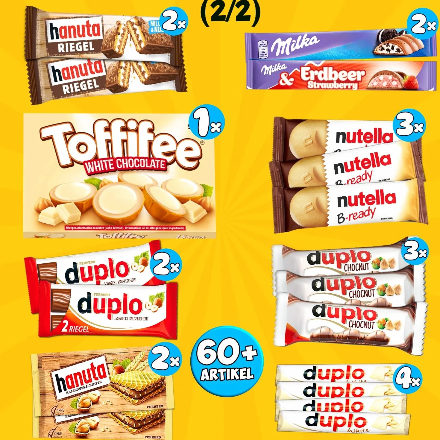 Pudełko czekoladek Candy & Bar XXL Ponad 60 sztuk Kinder Duplo Kitkat
