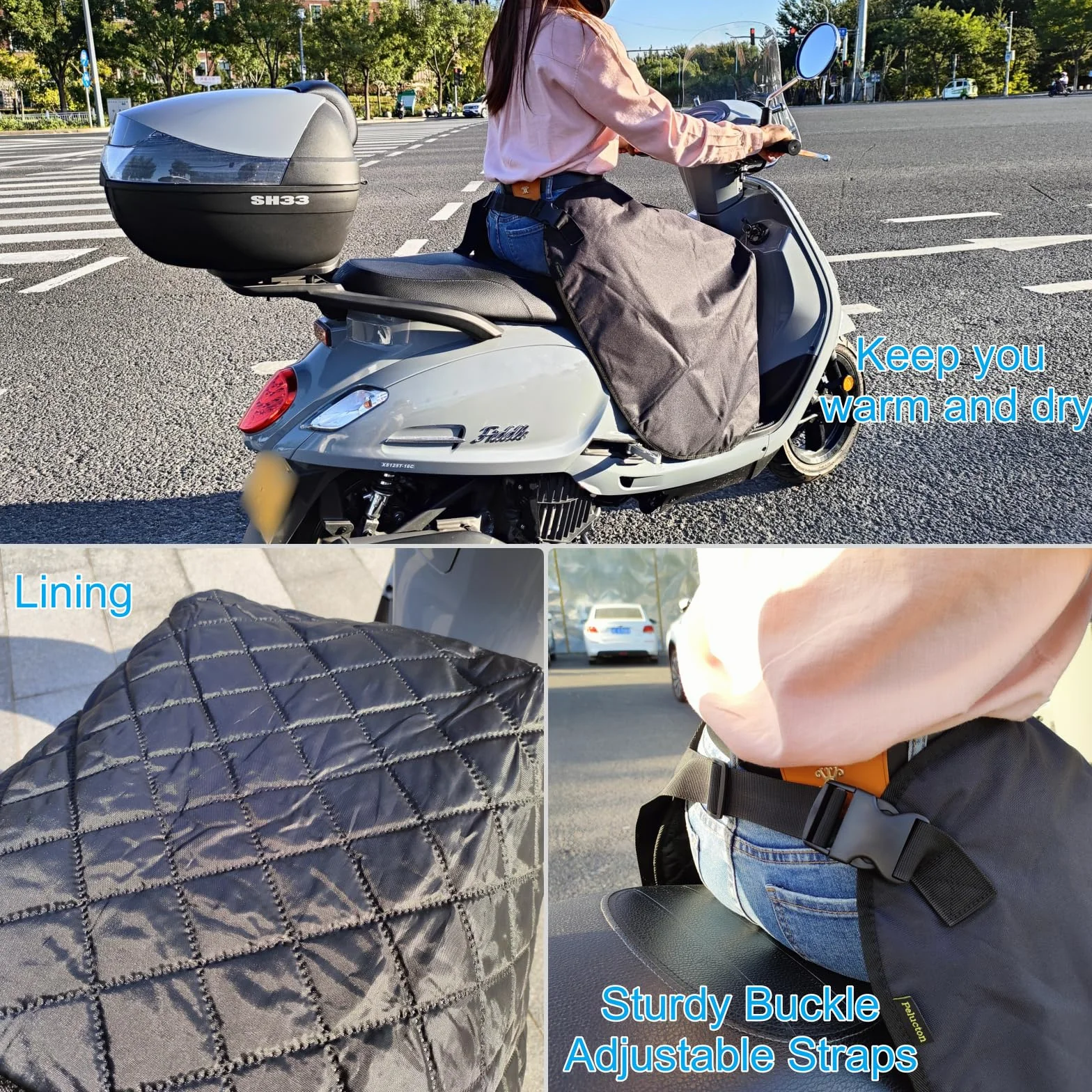 Wodoodporny Pokrowiec na Nogi Skutera, Uniwersalny Fartuch na Nogi Skutera, Ciepły Ochraniacz na Nogi, Wiatroodporny koc Przeciwdeszczowy na Nogi do Motocykla