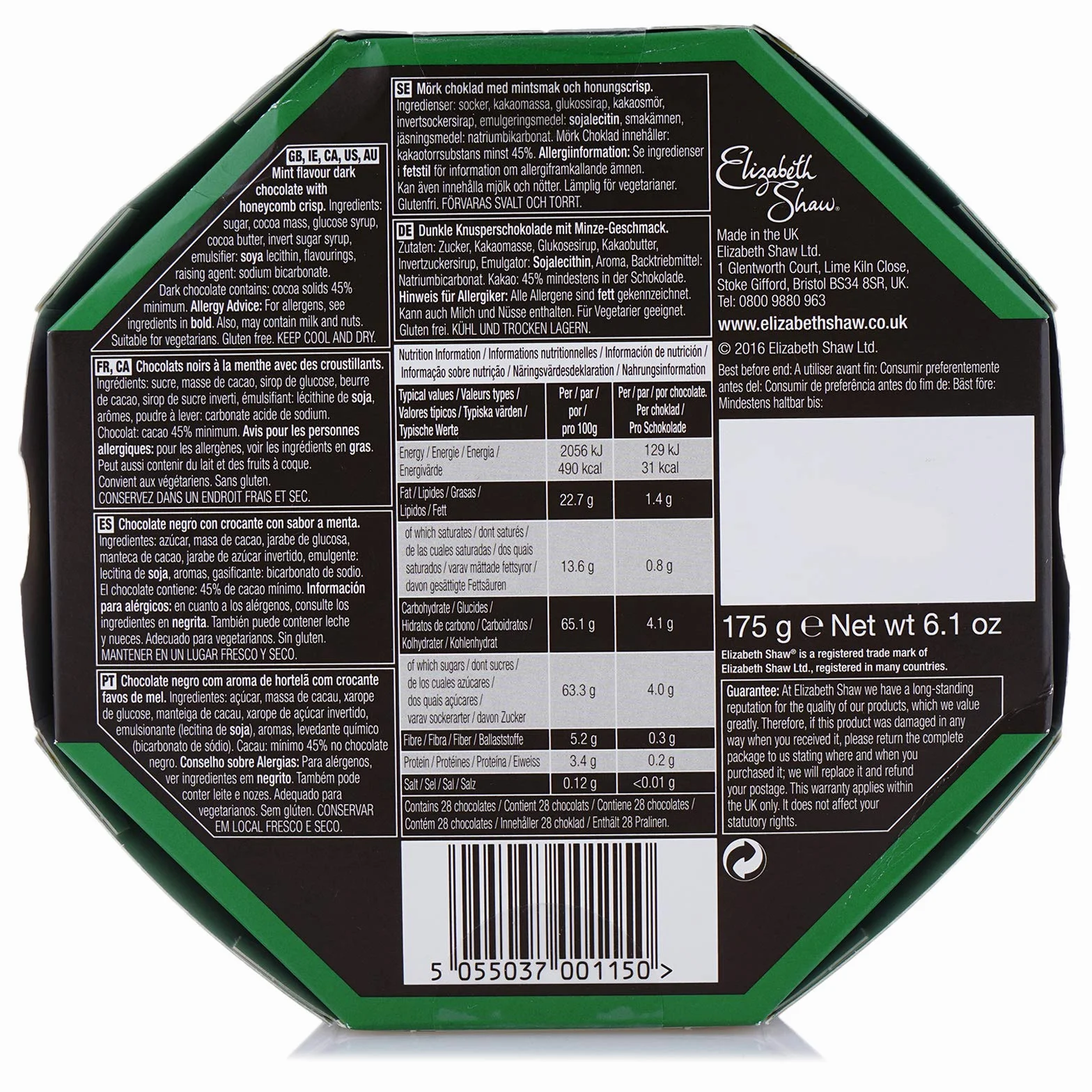 Elizabeth Shaw Dark Mint Crisp Chocolates 175 g - Ciemna Czekolada Miętowa