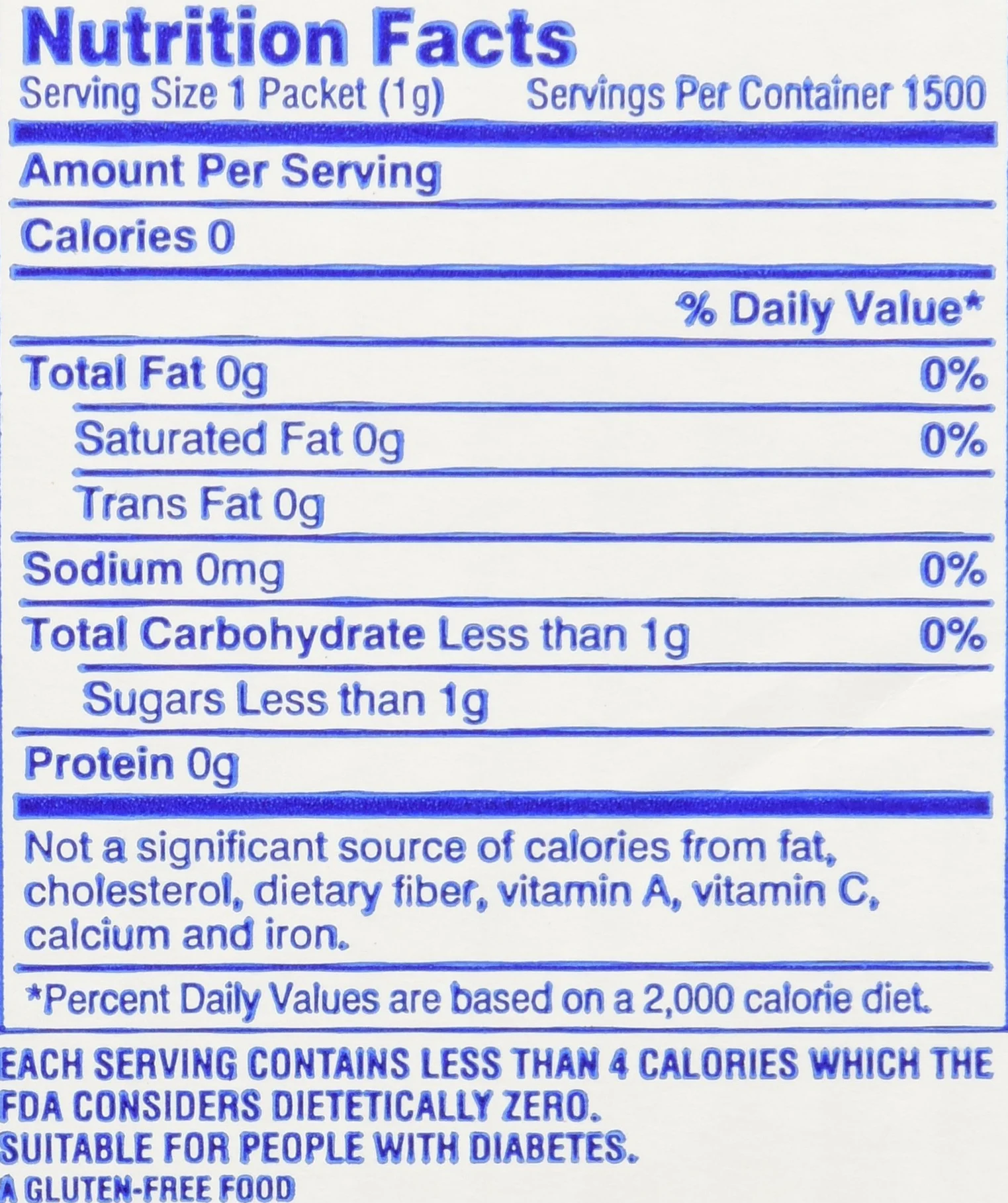 Sweet'N Low Zero Calorie Sweetener, 3 Lb. 5 Oz. (Pack of 1500)