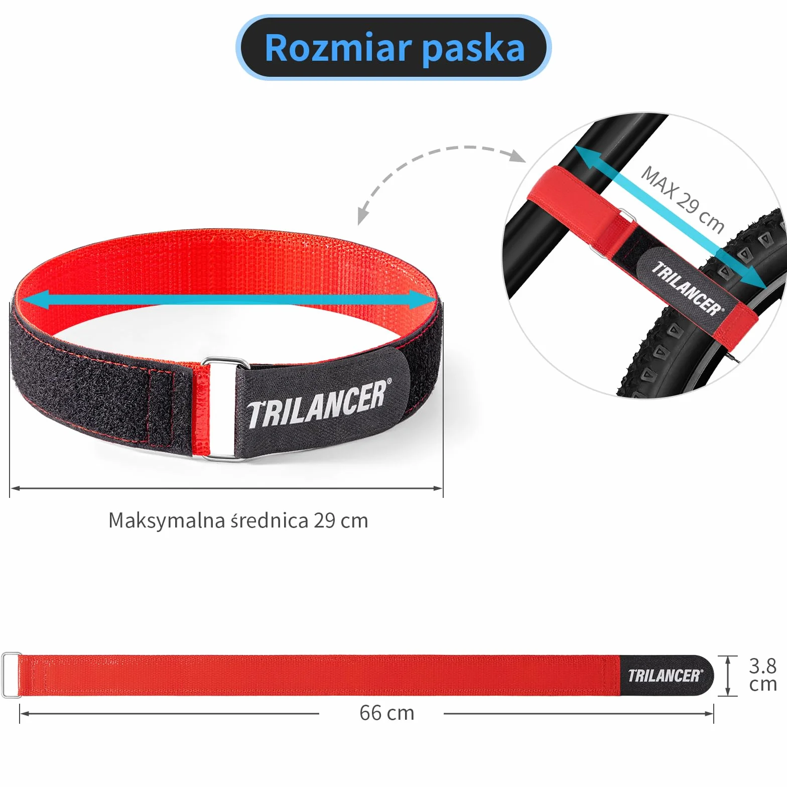 Trilancer Paski do Bagażnika Rowerowego 4 szt 66 x 3,8 cm Antypoślizgowe