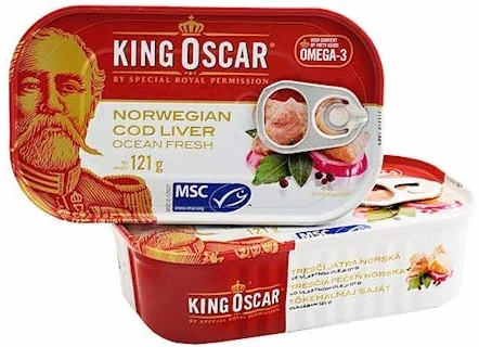 Ulan King Oskar wątroba dorsza z Norwegii 4 sztuki 4 x 121 g