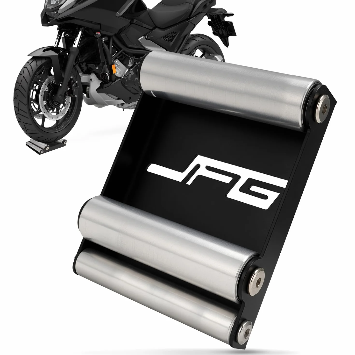 JFG RACING Silnik koła motocyklowego Rolka koła Silnik do czyszczenia kół do czyszczenia opon i smarowania łańcucha (rower <485 LB WT i szerokość opon <180 mm