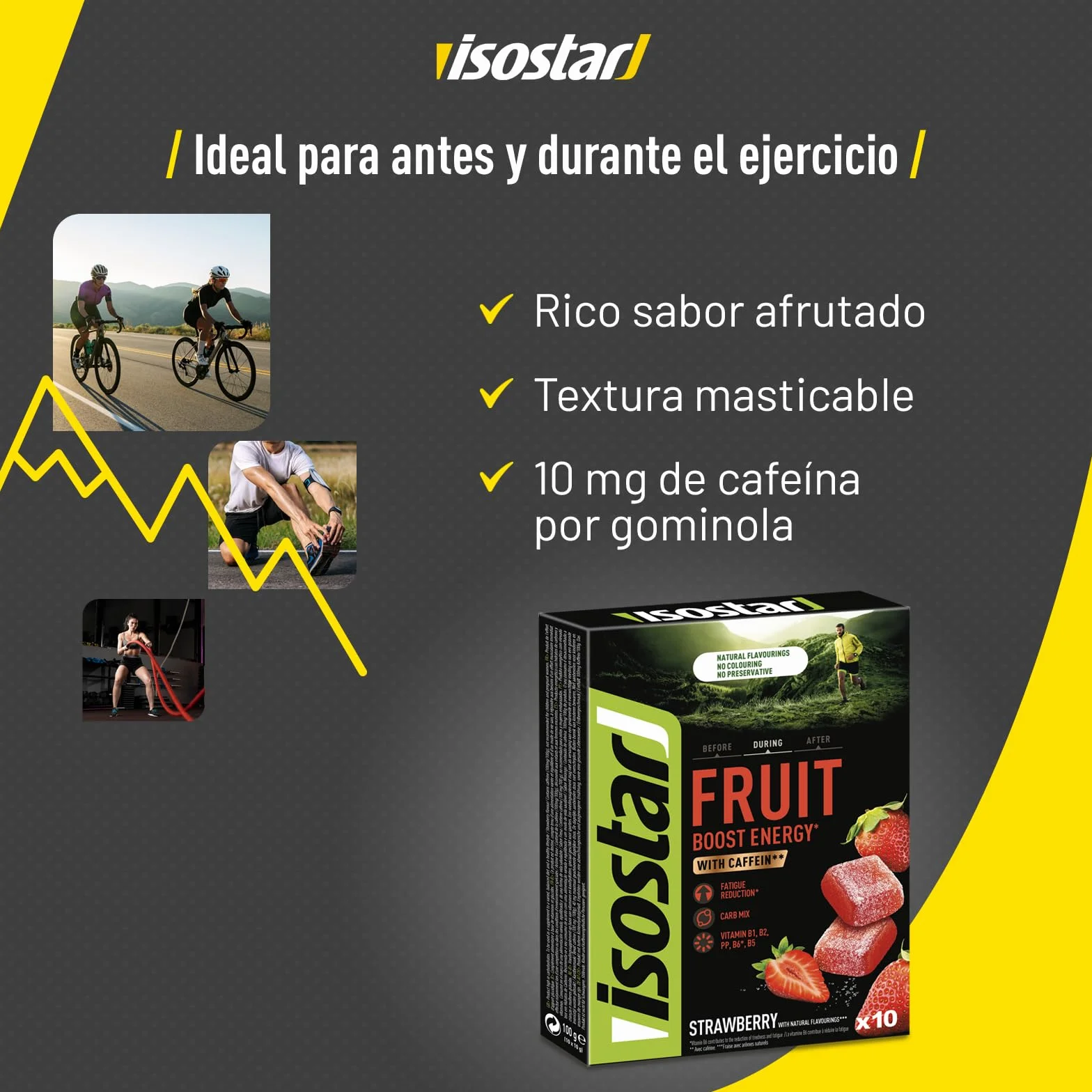 Isostar High Energy Fruit Boost Strawberry, zestaw 5 sztuk (5 x 100 g)