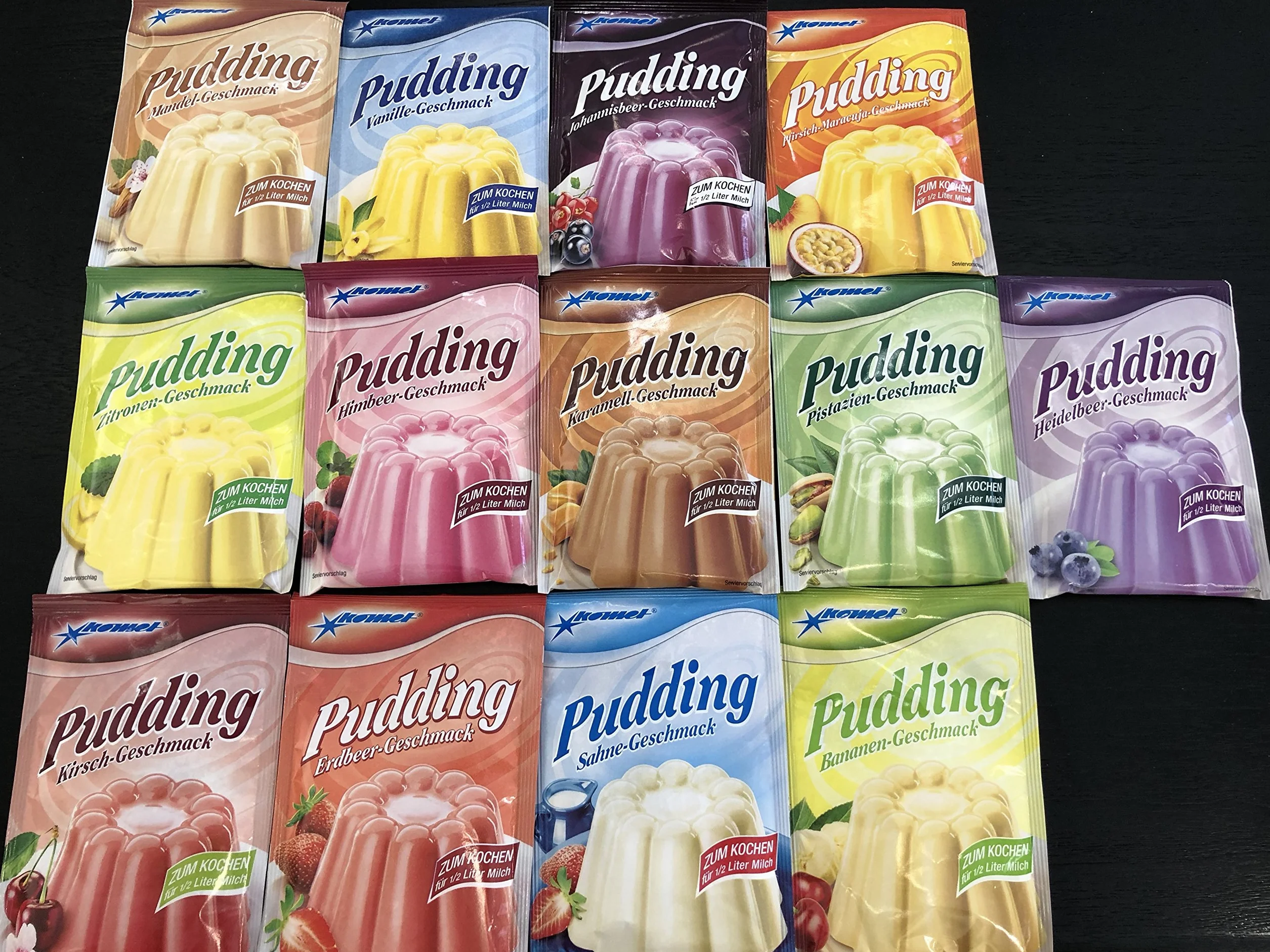 Zestaw 12 komet puddingu