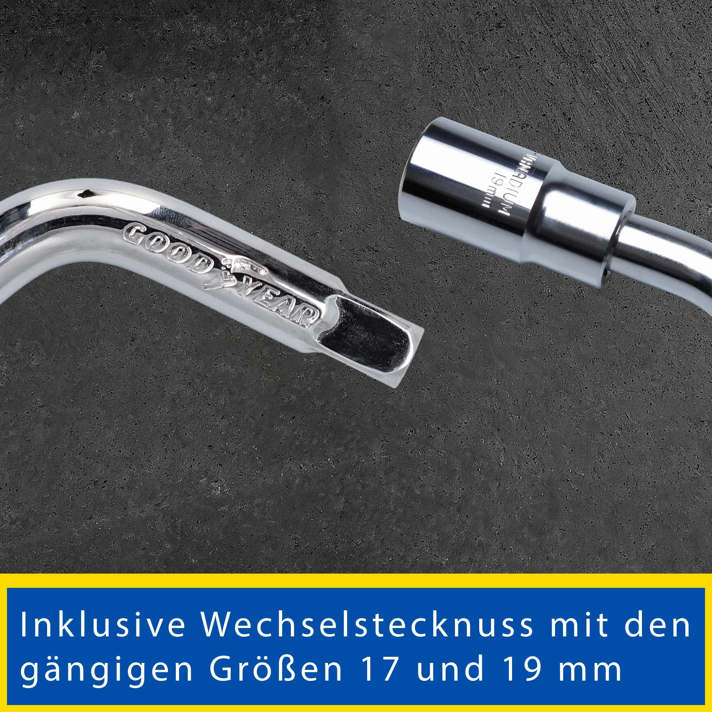 Goodyear Klucz do Kół 17-19 mm Niebieski Srebrny 24x15x2 cm 1 kg