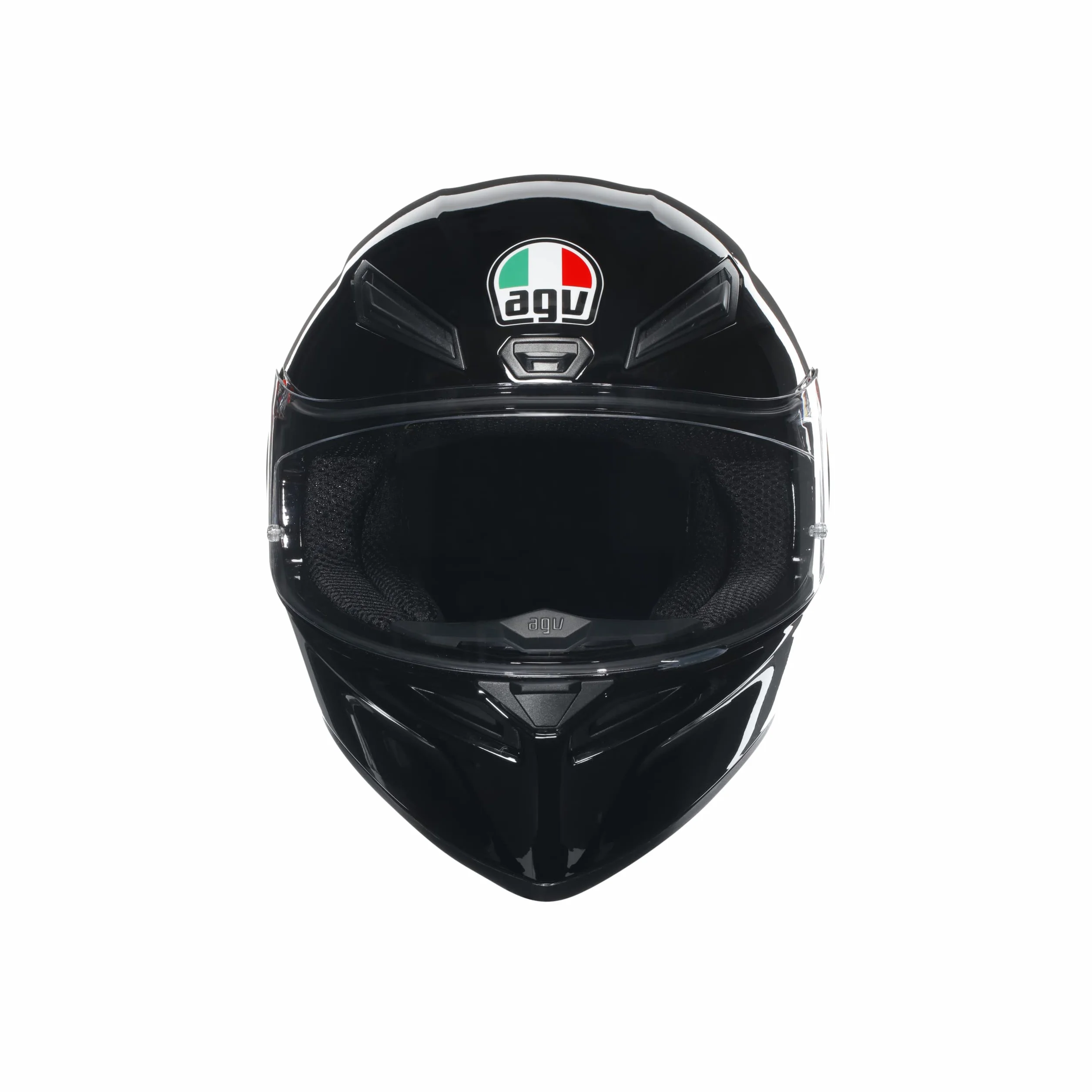 AGV - K1 S E2206, Kask motocyklowy ECE, Styl wyścigowy z aerodynamicznym spoilerem, Wizjer odporny na zarysowania, Pole widzenia 190°, Intercom Ready, Czarny, X-Small