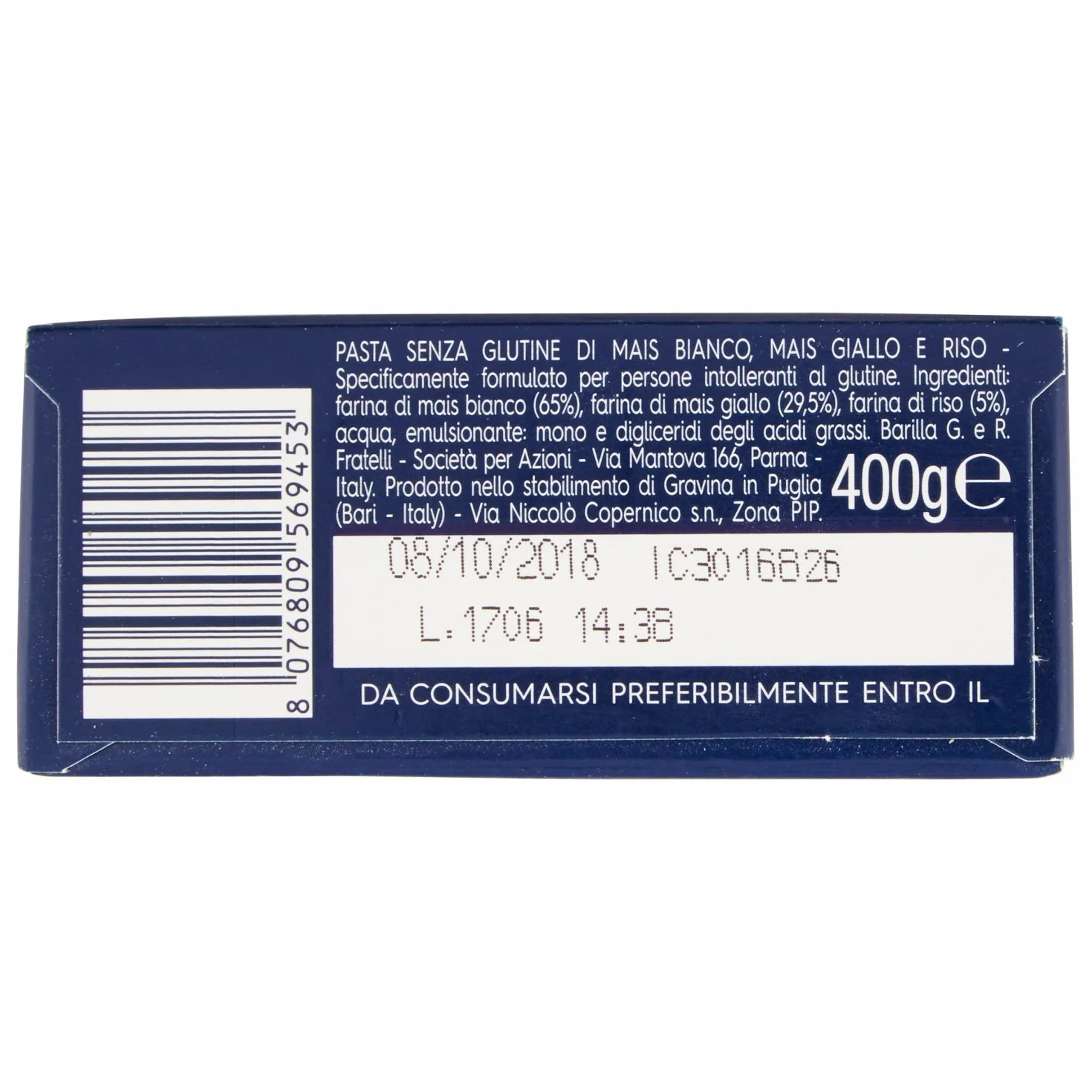 Barilla Ditalini Rigati Senza Glutine 400 g