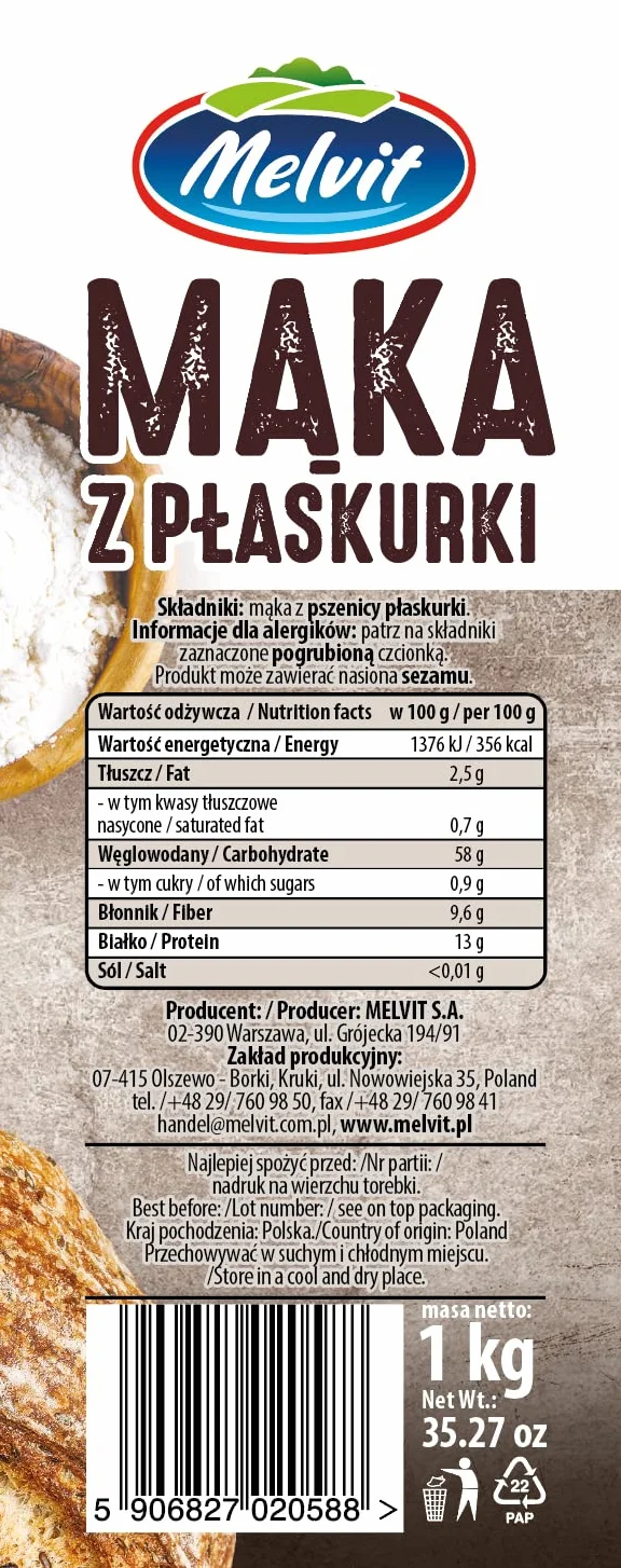 MĄKĄ Z PŁASKURKI 1KG