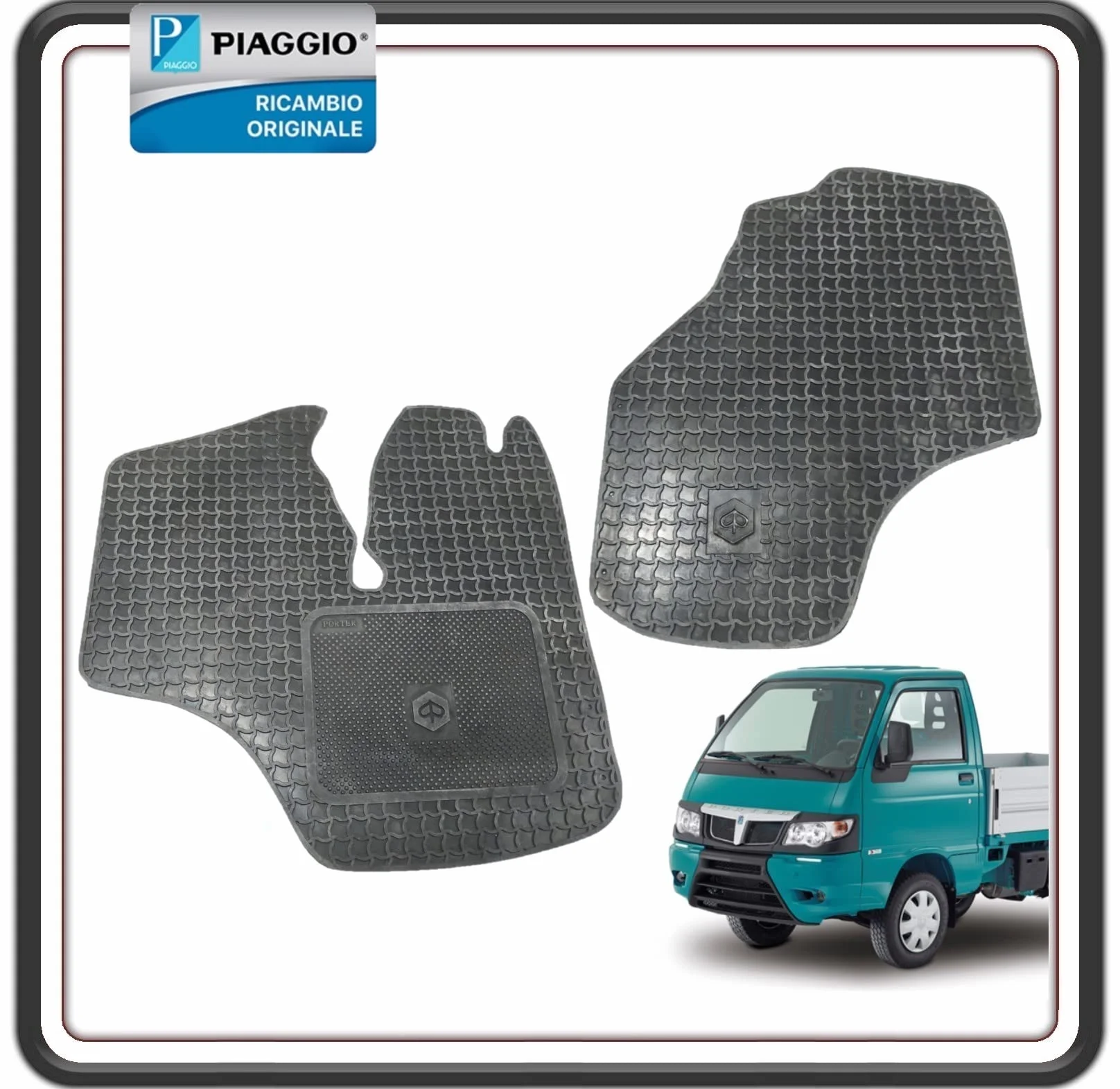 Zestaw podwójnych mat gumowych do Piaggio Porter