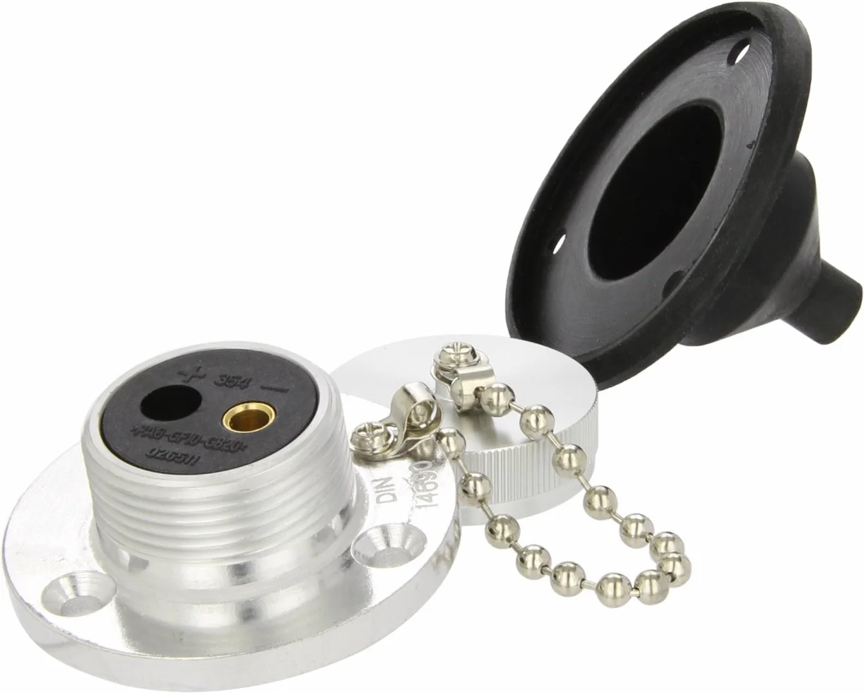 HELLA Gniazdo - 2-biegunowy - Wtyczki: Styk śrubowy - Długość: 64[mm] - Aluminium - srebrny - DIN / ISO: 14690 - 8JB 002 281-001