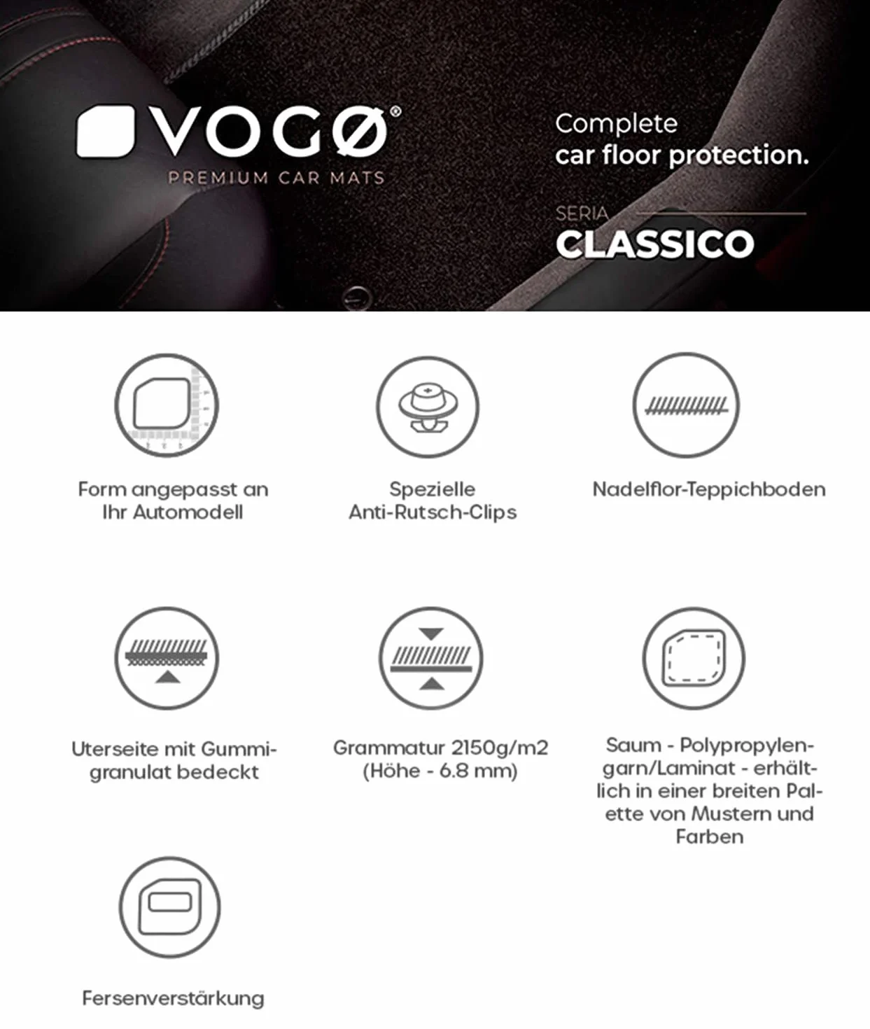 VOGO Classico dywaniki welurowe do RENAULT ESPACE GRAND III 1997-2002