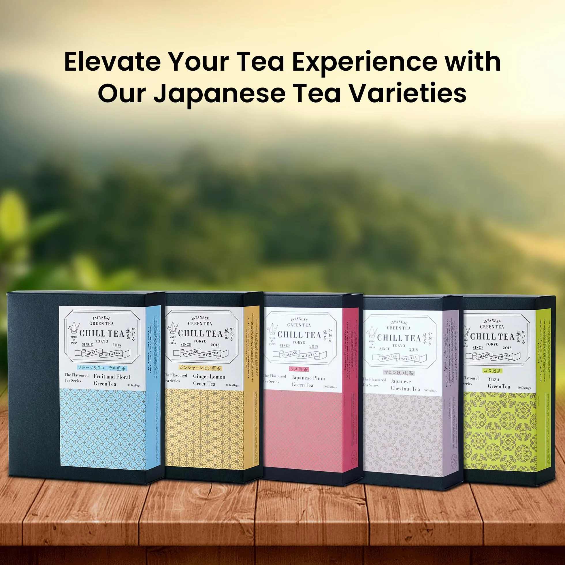 Herbata wiśniowa Sakura od CHILL TEA Tokio - 100% japońska herbata z kwiatów wiśni - bez plastikowych torebek - Pełny, owocowy, kwiatowy smak (8 torebek)