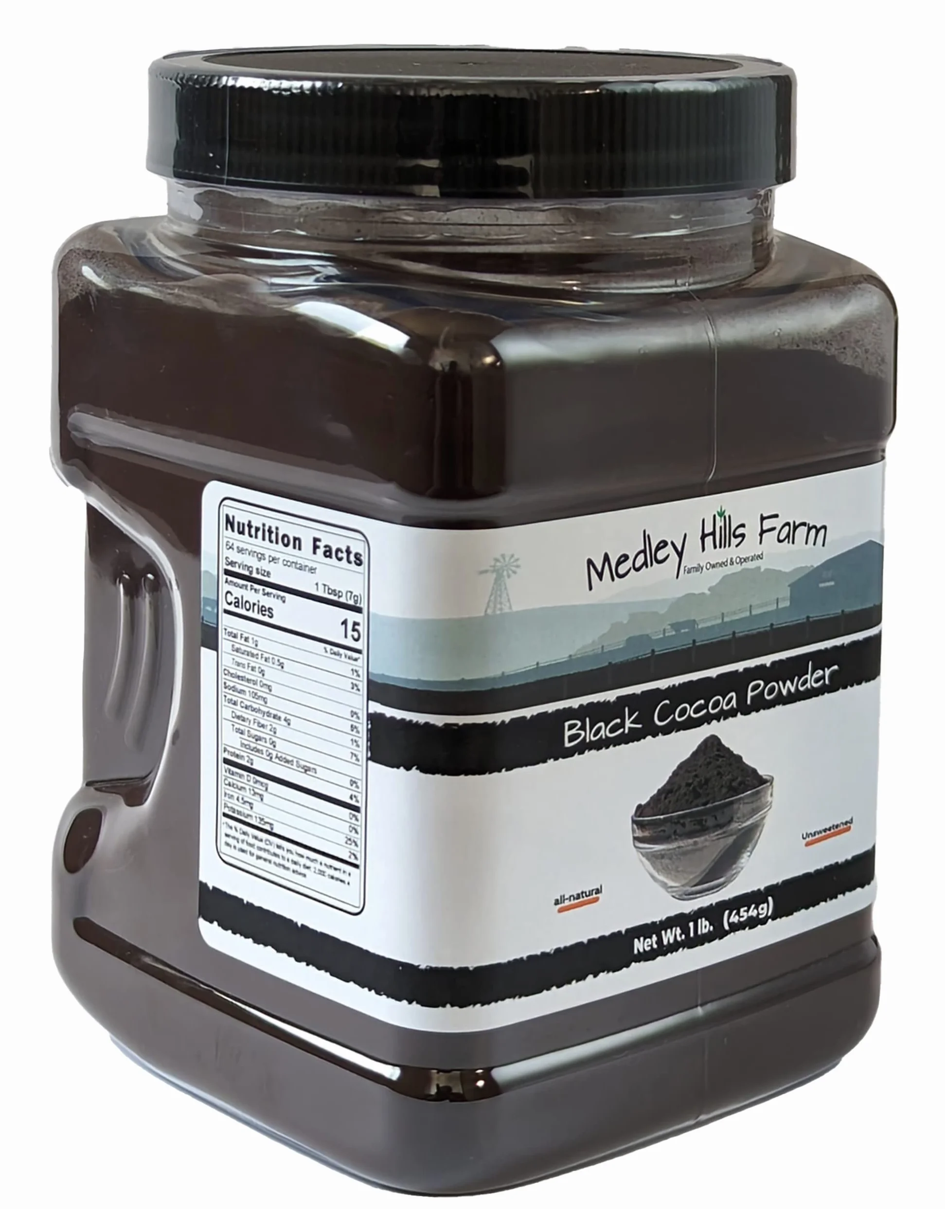 Medley Hills Farm Black Cocoa Powder 1 Lb Dutch Processed Unsweetened for Baking