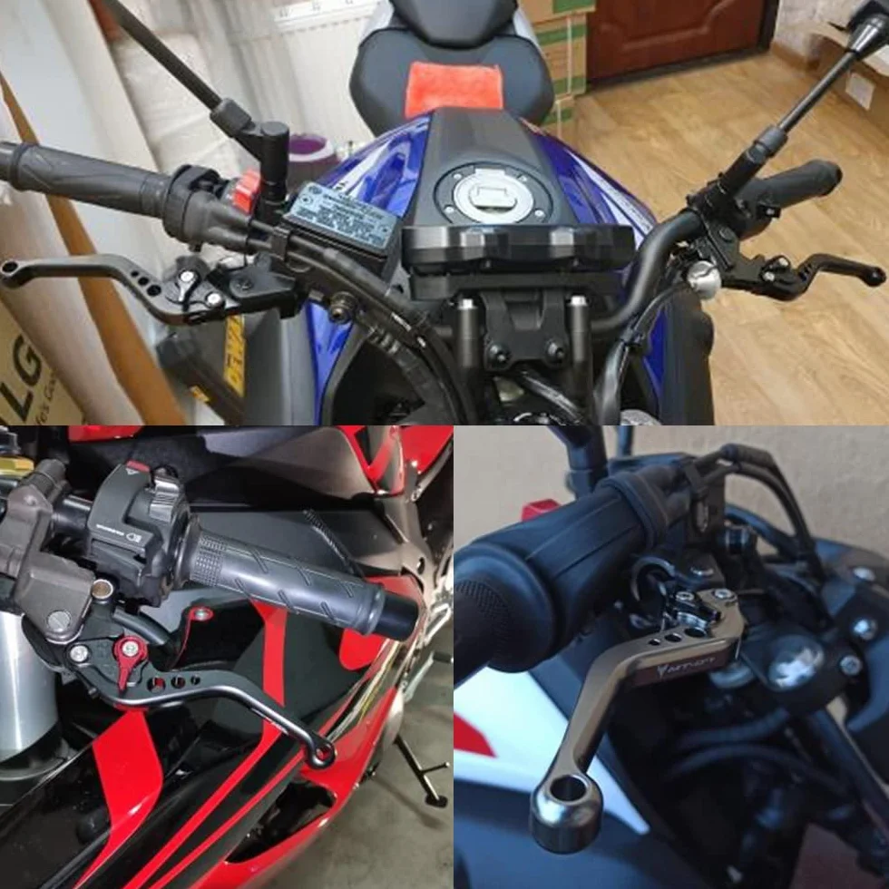 ESPEEDMTC do Kawasaki Z650 2017-2021 Akcesoria do dźwigni sprzęgła hamulcowego, regulowane, krótkie, 6-stopniowe modyfikowane stopu aluminium CNC (czerwony)