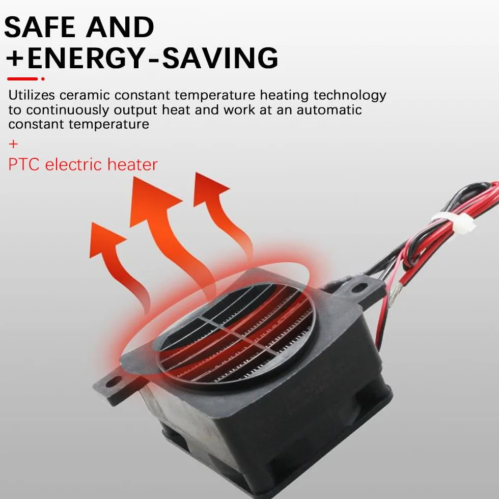 Grzejnik wentylatorowy, element grzewczy 12 V, elektryczny grzejnik PTC, energooszczędny samochodowy wentylator grzewczy o stałej temperaturze powietrza, do kampera, pokoju (100 W)