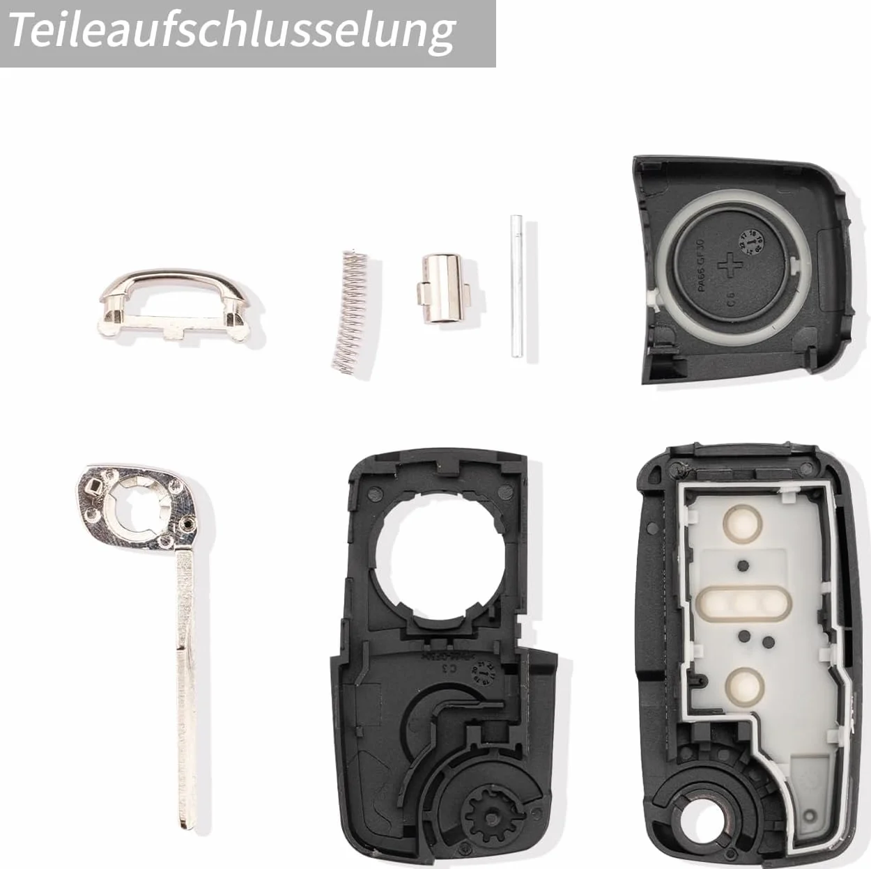2 sztuki etui na klucze z pilotem, kompatybilne z etui na klucze VW, pokrowiec na klucze samochodowe kompatybilny z Polo MK6, Golf, Skoda, Tiguan, Touareg, Seat