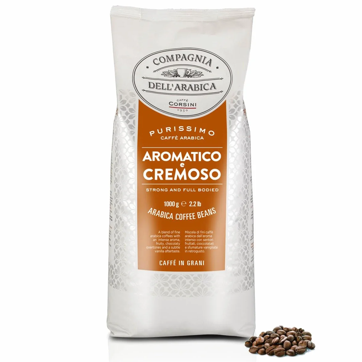 Caffè Corsini - Kawa Ziarnista Compagnia dell'Arabica, Aromatyczna i Kremowa, 1 kg