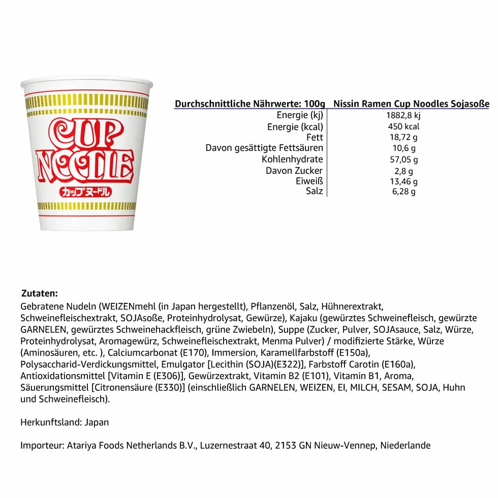 Nissin kubek ramen z sosem sojowym zestaw 10 szt.