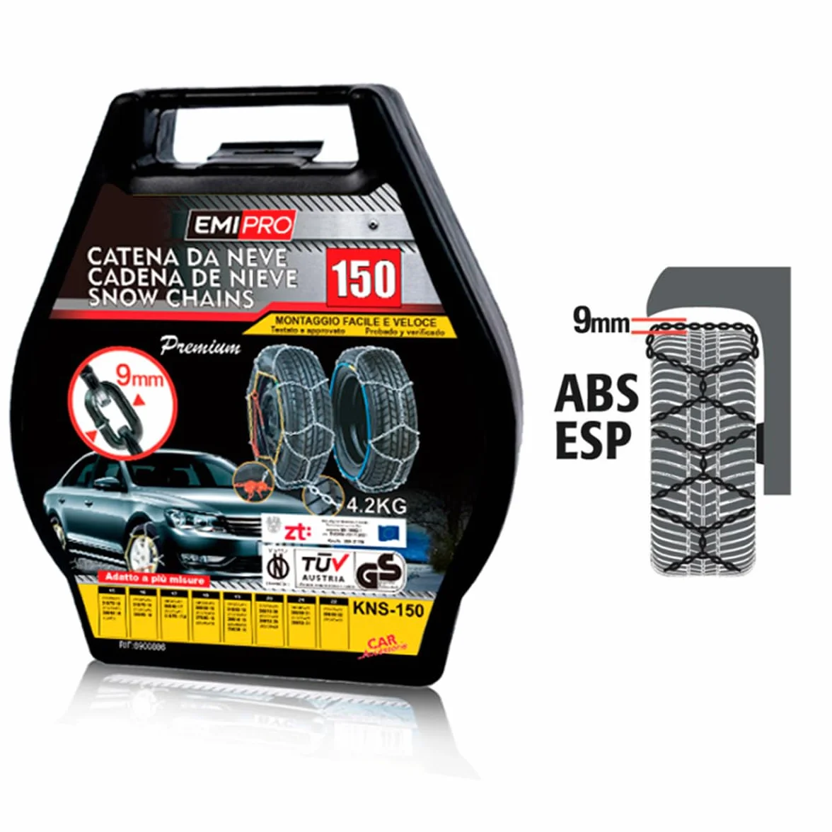 A2ZWORLD Łańcuchy śniegowe 235/50R20 265/40R20 285/35R20 295/30R20 305/30R20 245/45R21 265/35R21, 275/35R21, 285/300R21, 285/300 R21, 2 55/3. 5R22, 265/30R22, 285/25R22