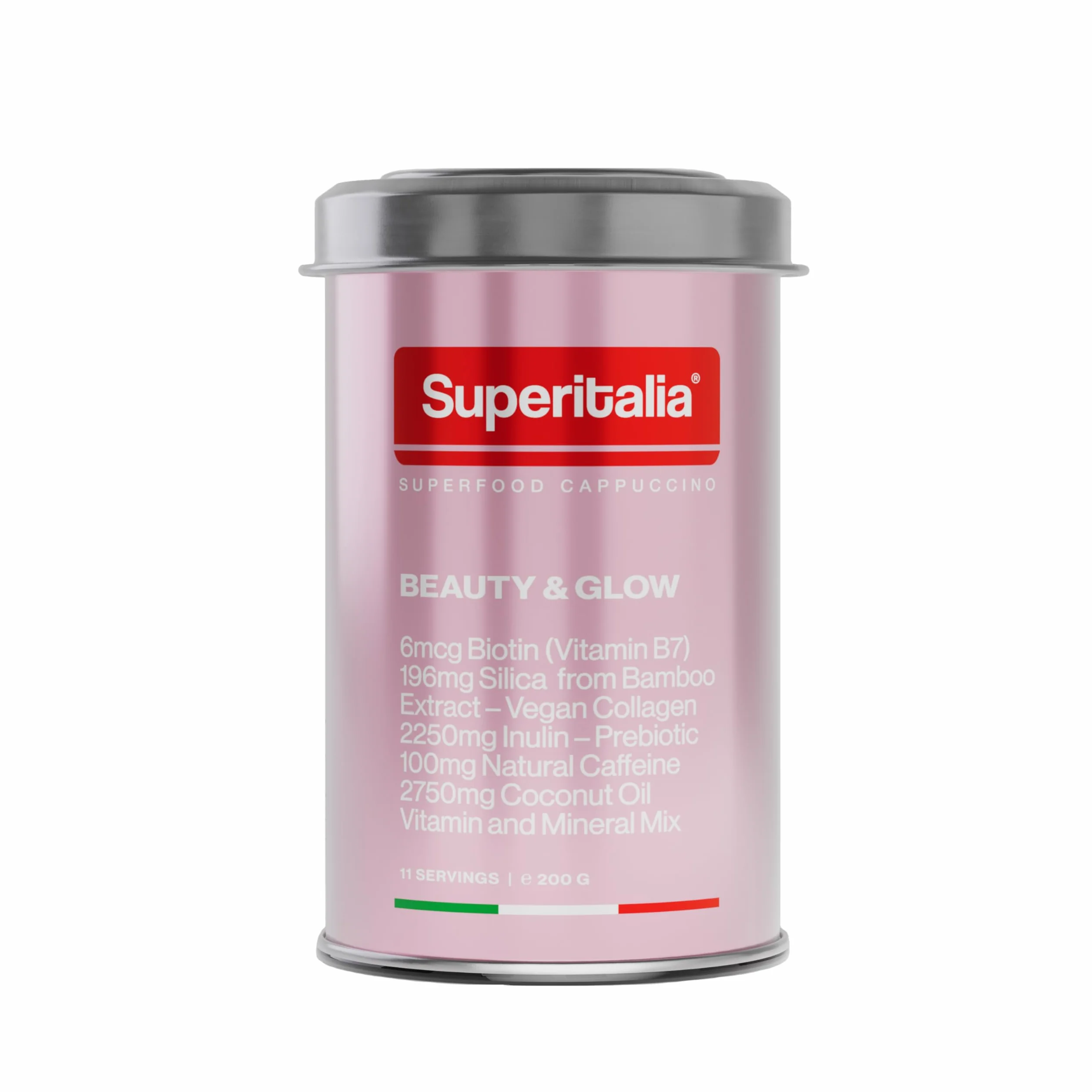 Sustained Energy Boost (11 porcji) - Kawa rozpuszczalna - Kawa Lion's Mane z witaminami i minerałami - Superfood Cappuccino firmy Superitalia - Oficjalny partner Hyrox - Made in Italy