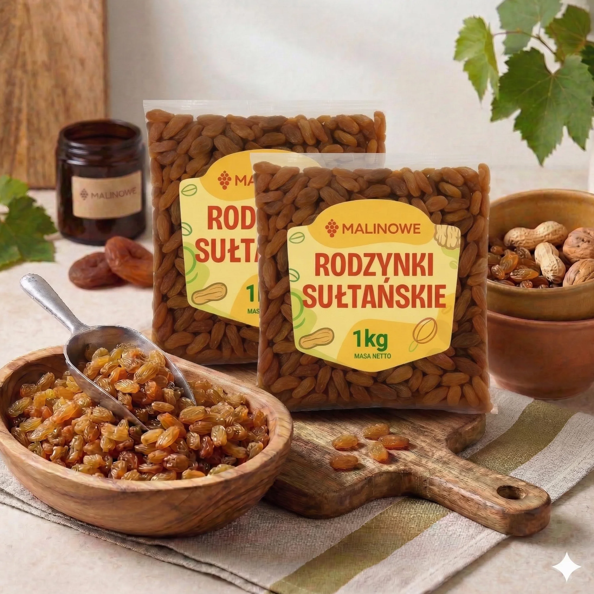 Malinowe RODZYNKI SUŁTAŃSKIE 2x1kg Zestaw Super Jakość