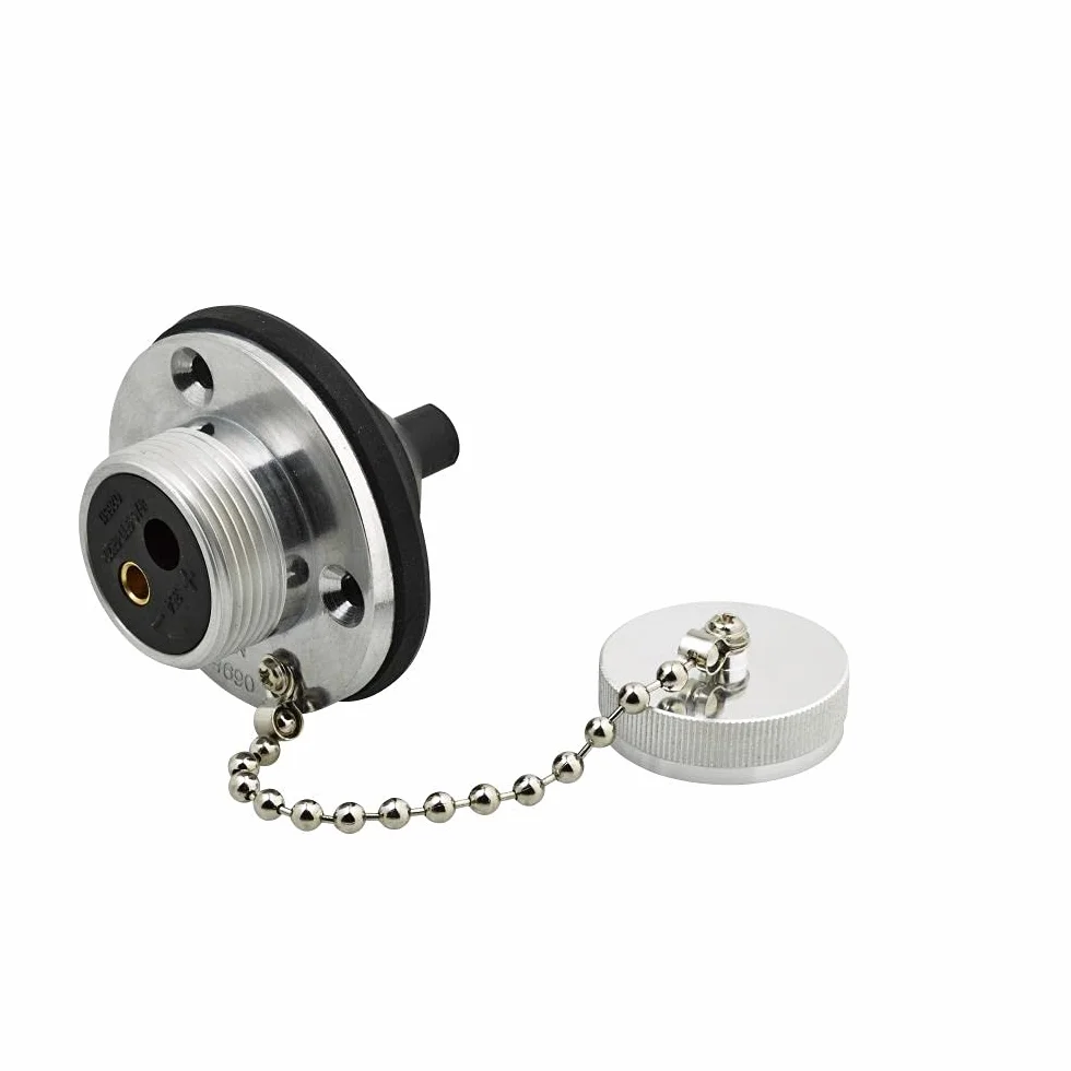 HELLA Gniazdo - 2-biegunowy - Wtyczki: Styk śrubowy - Długość: 64[mm] - Aluminium - srebrny - DIN / ISO: 14690 - 8JB 002 281-001