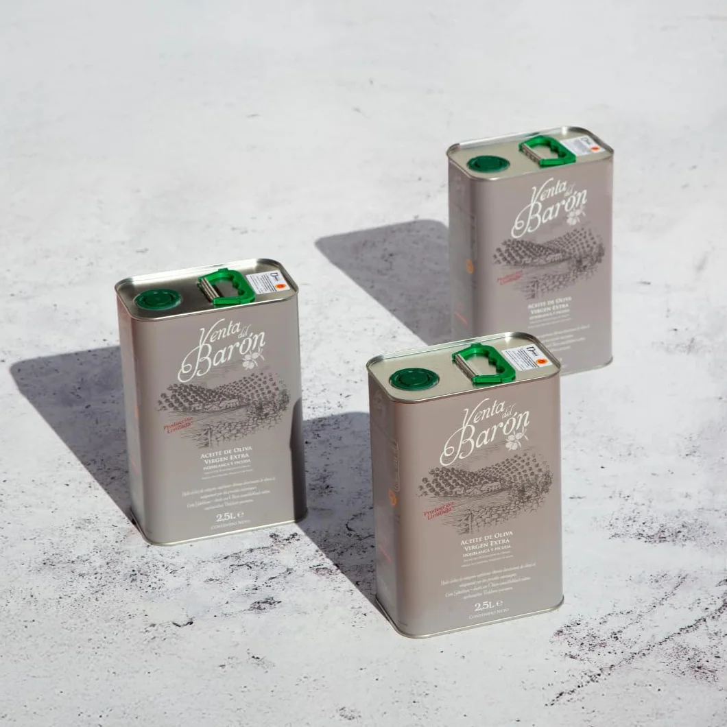 Venta del Barón - Nagradzana oliwa z oliwek Premium Natives Extra Virgine - tłoczona na zimno - bardzo wysoka zawartość polifenoli - 5 l (2 x kanister 2,5 l)