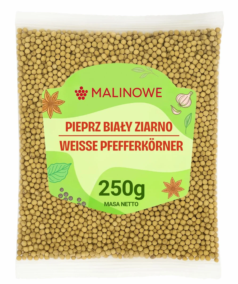 Malinowe PIEPRZ BIAŁY ZIARNO 250g Aromatyczny Ziarnisty