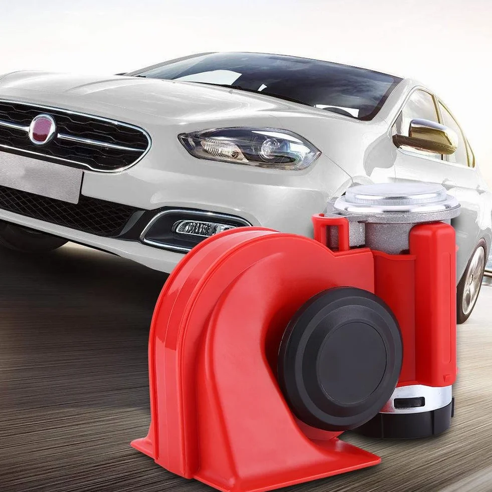 Auto Compact Air Horn,Podwójny Trąbka powietrza,Kompaktowy Elektropneumatyczny Trąbka z Bardzo Mocny Dźwięk,130dB 12V,dla Truck Ciężarówka Pociągi Samochodów SUV