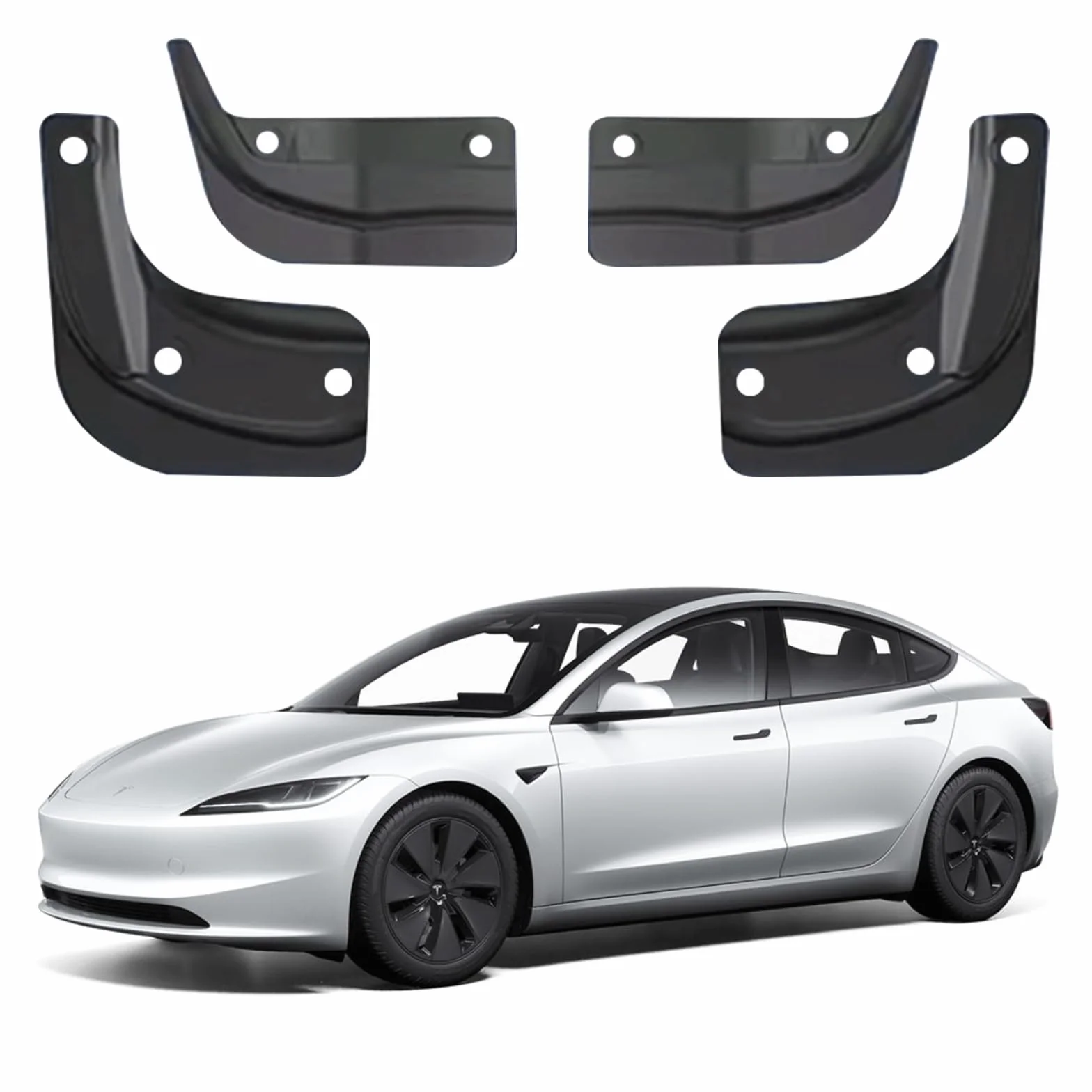 Do Tesla Model 3 Highland 2024 Błotniki Samochodowe Bez Wiercenia Otworów - Przednie i Tylne Koło Highland Akcesoria (4 Sztuki)