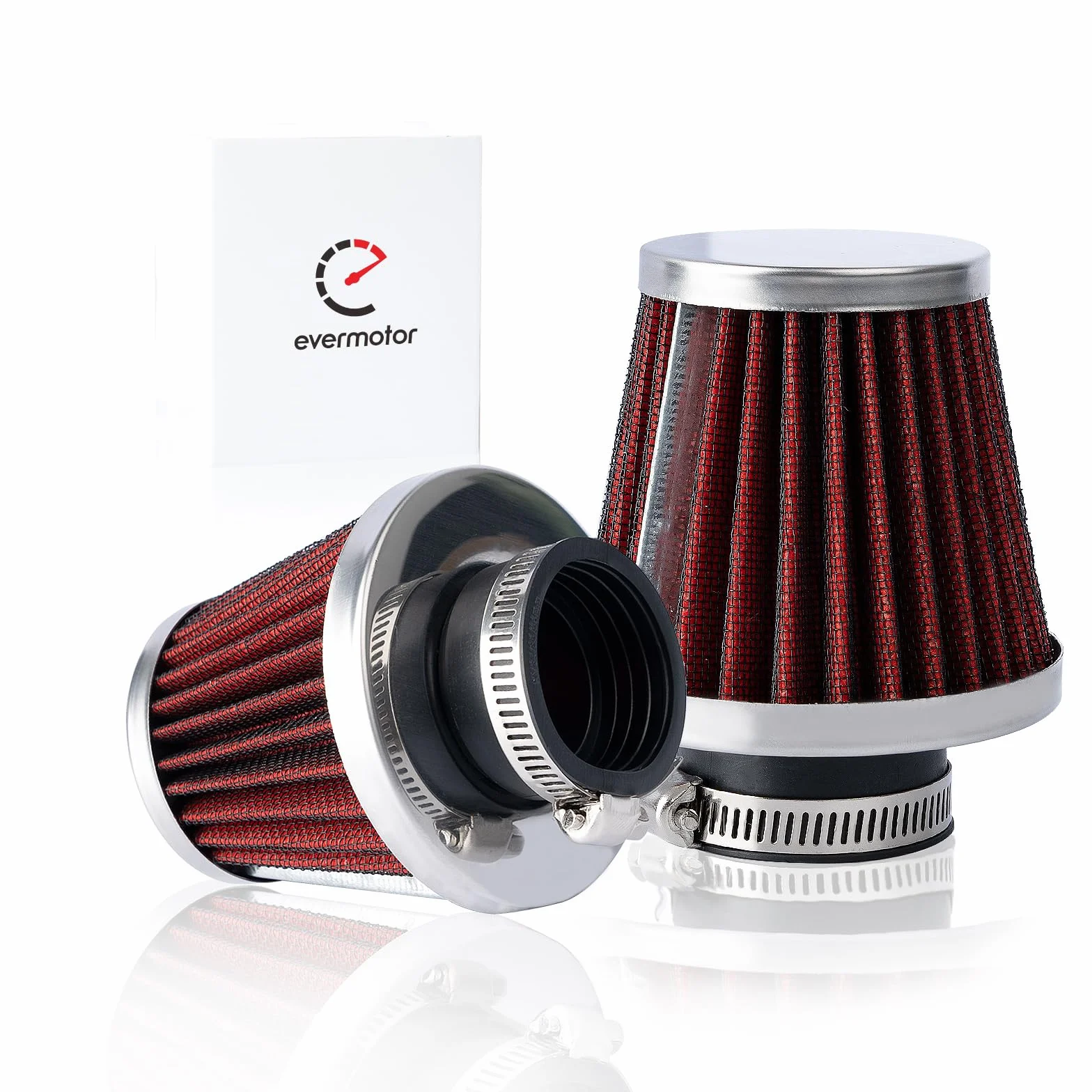 Evermotor Uniwersalny dwuwarstwowy filtr powietrza stalowy motocykl skuter ATV 48mm 49mm 50mm