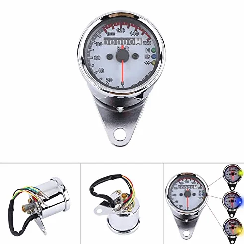 Keenso Uniwersalny Cyfrowy Prędkościomierz LED 12 V 0-160 km/h Motocyklowy Biały