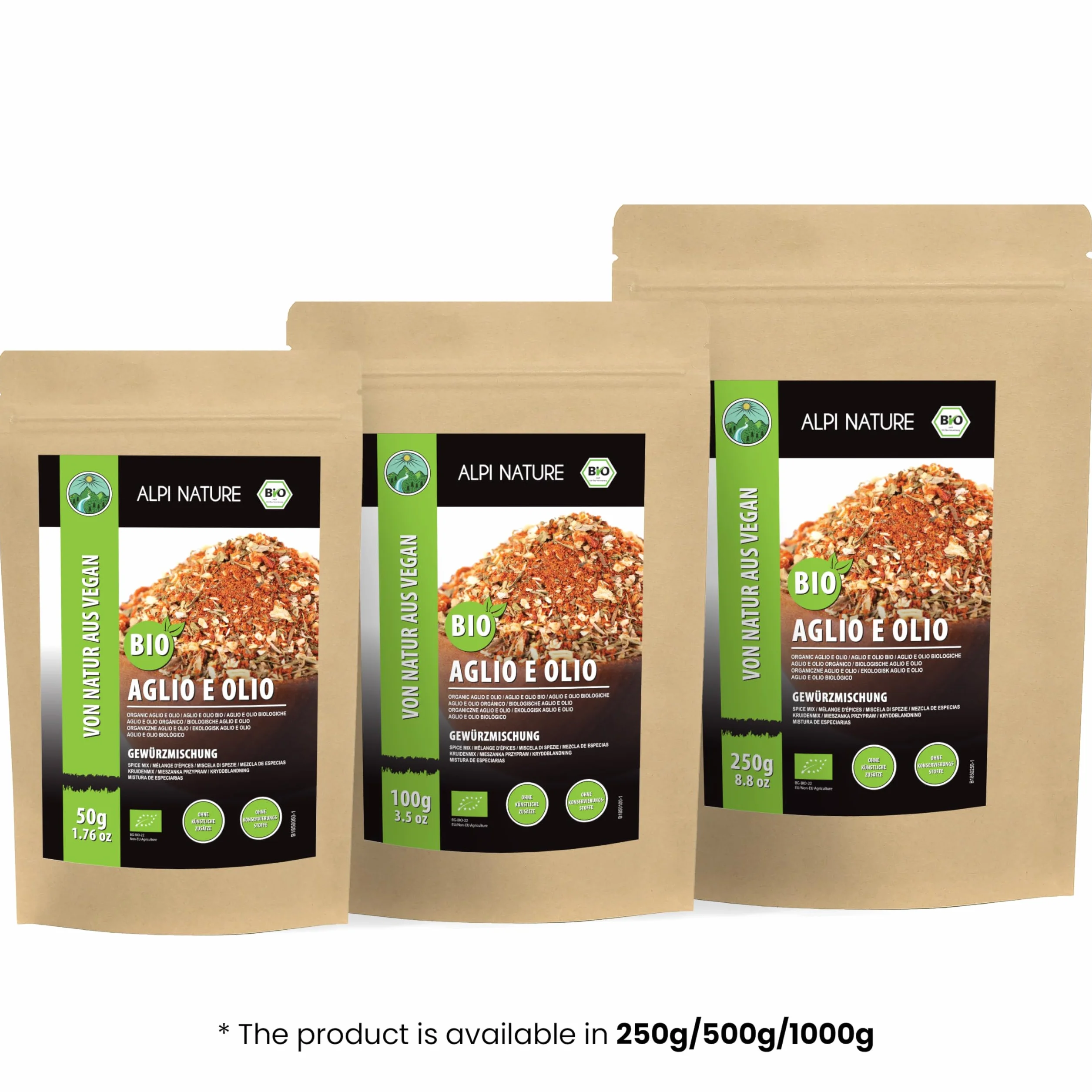 Alpi Nature Ekologiczna Przyprawa Aglio e Olio 50g, Ostra Mieszanka Przypraw