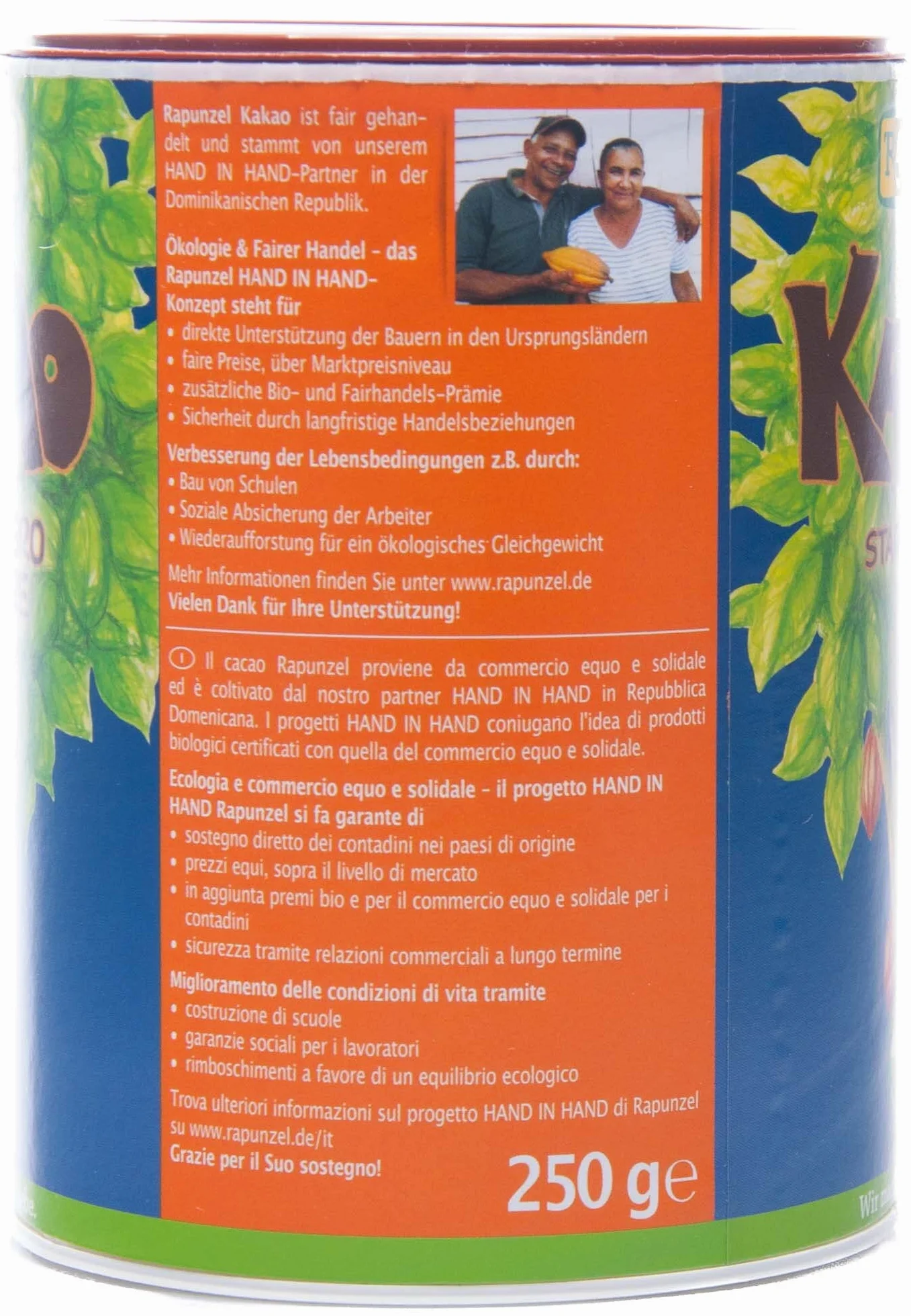 Rapunzel kakao w proszku mocno odtłuszczone Bio 250 g