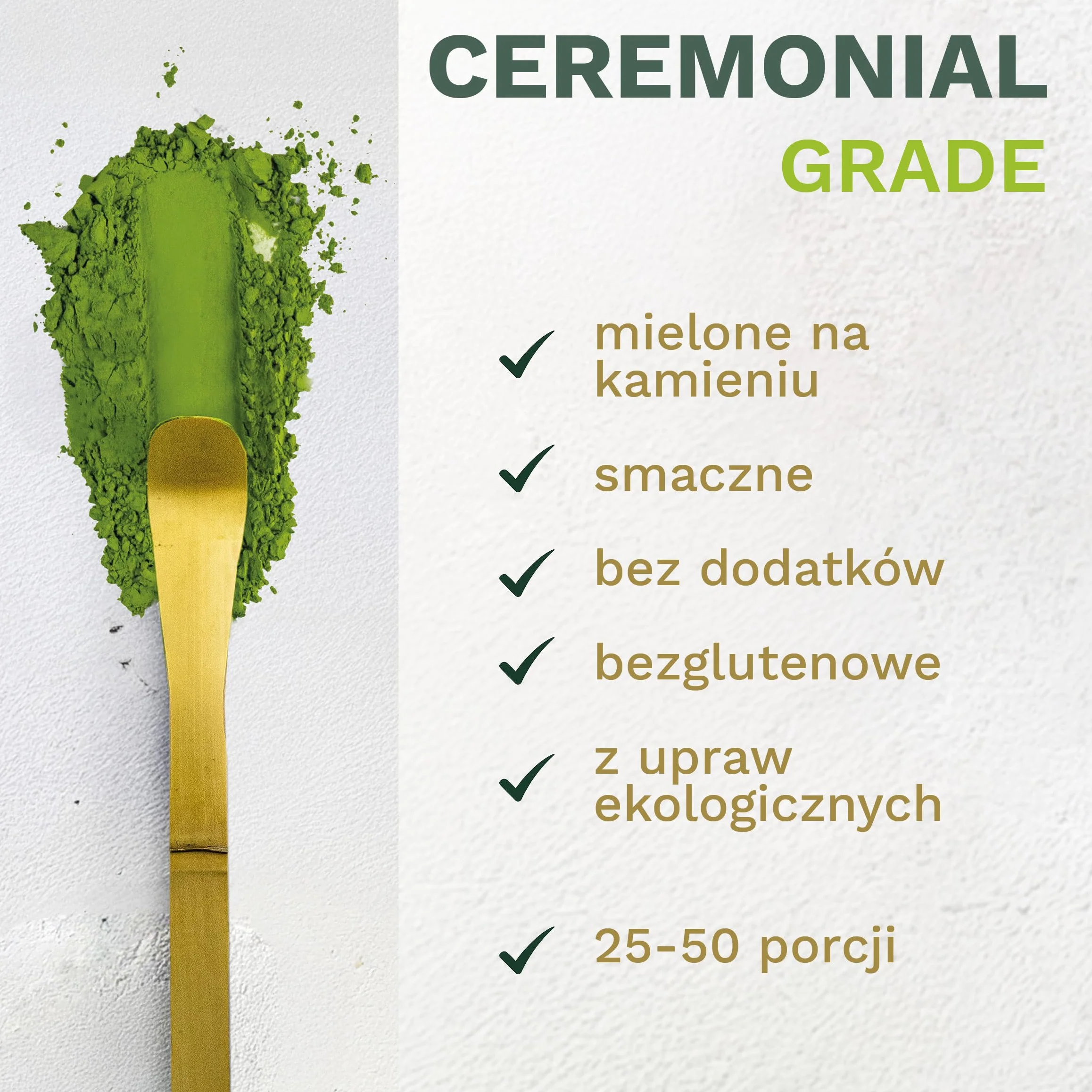 Ceremonialna herbata Creano Organic Matcha 50g z Japonii Aichi Kioto Shizuoka Kagoshima