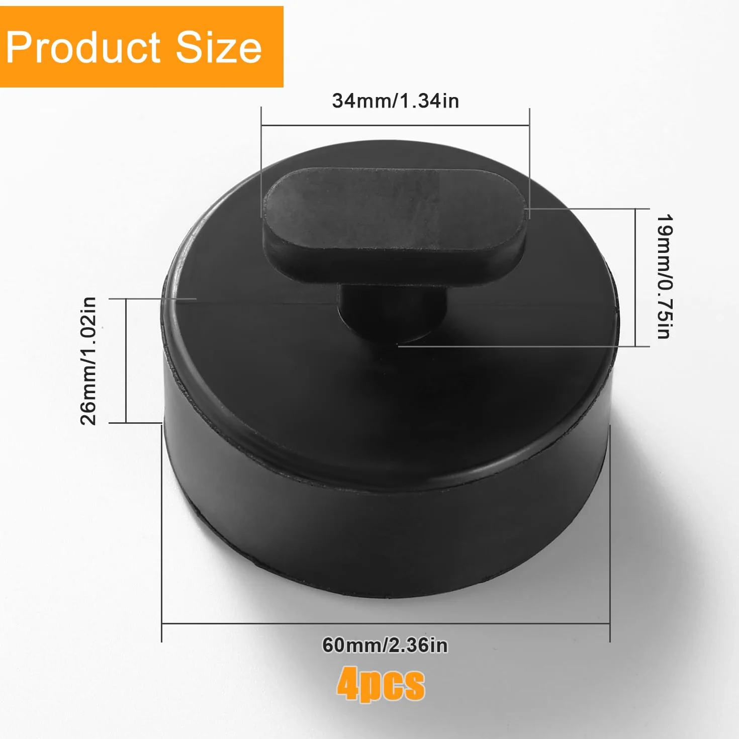 4 Sztuk Gumowa Podkładka do Podnośnika Samochodowego, Adapter Podkładki do Podnośnika, Kompatybilny z Chevrolet Corvette C5 C6 C7
