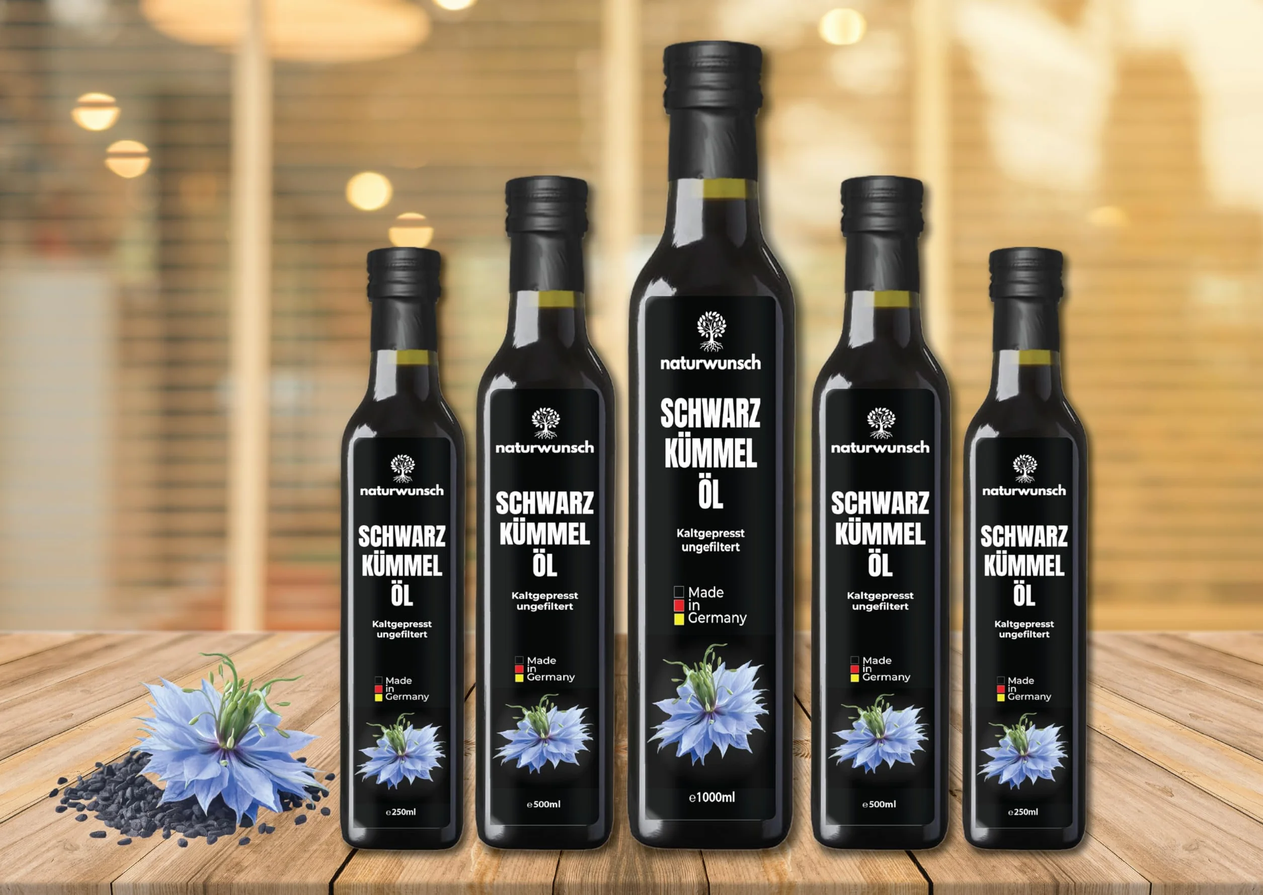 Olej z czarnuszki 1000 ml niefiltrowany tłoczony na zimno z Egiptu Nigella sativa
